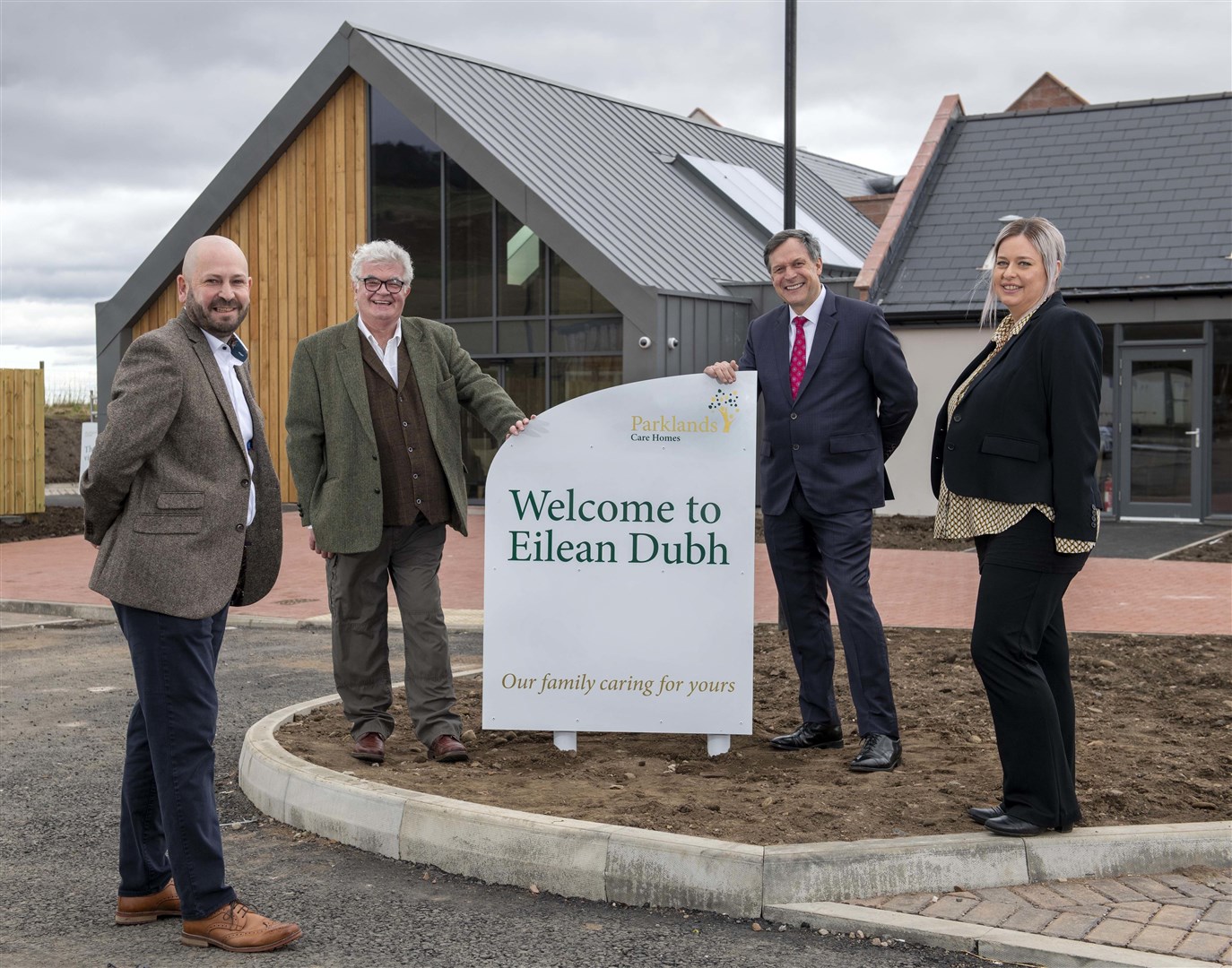 The new Parklands care home Eilean Dubh in Fortrose will welcome its first residents next week. Architect Bryan McFadzean, Black isle cares chairman Brian Devlin and the company's Ron Taylor and Sharon Reid prepare for a tour.