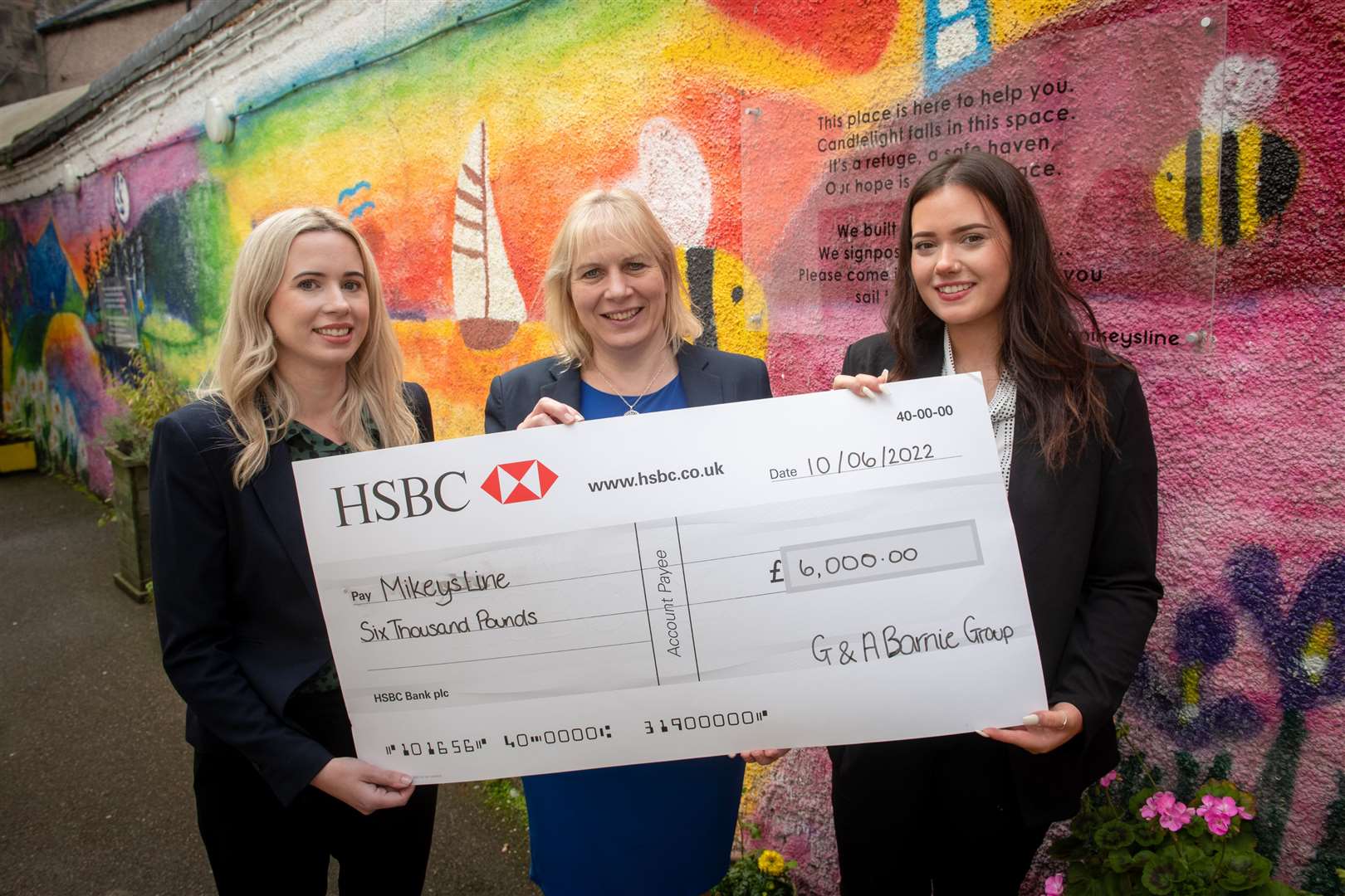 Emily Stokes of Mikeysline (centre) with Lynne Allan and Isla Henstock of G&A Barnie Group Ltd. Picture: Callum Mackay
