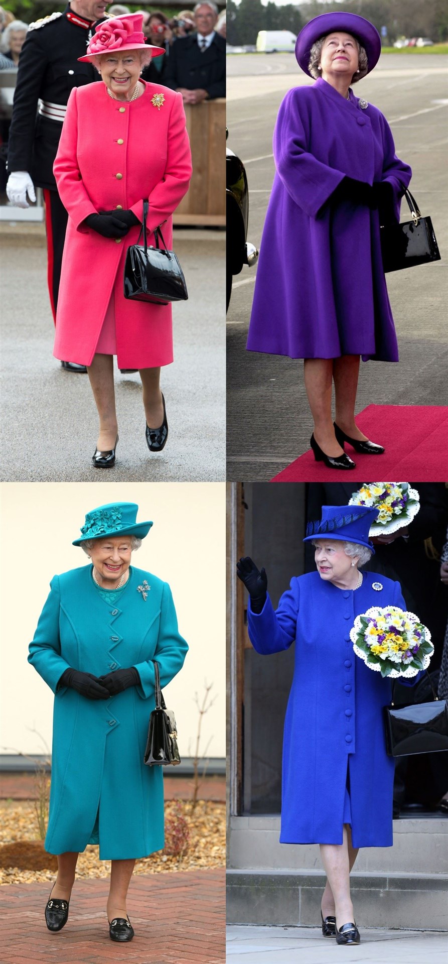 The Queen in her colourful outfits (PA)