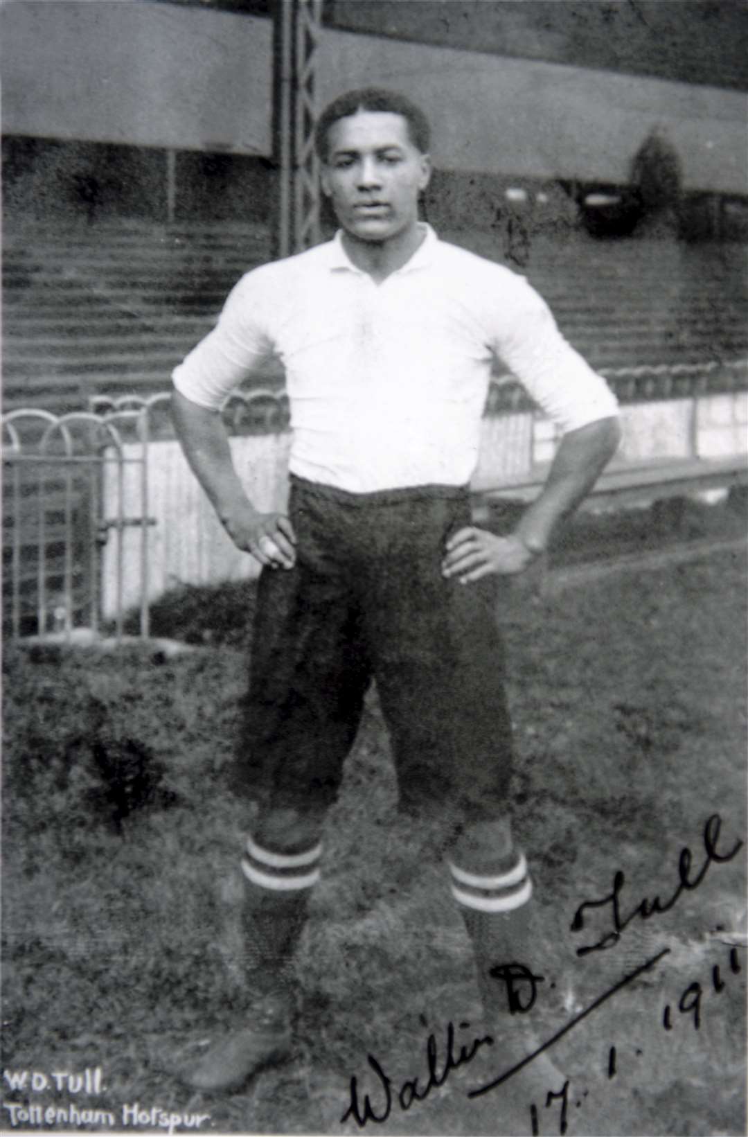 Walter Tull played for Tottenham Hotspur, pictured here in 1911. Picture: Gary Anthony.