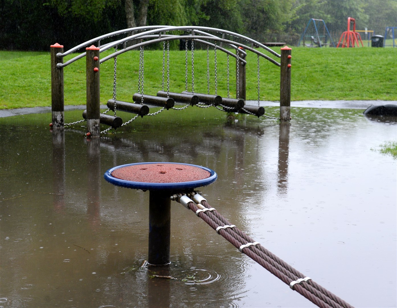 Rain puts fun on hold at Whin Park.