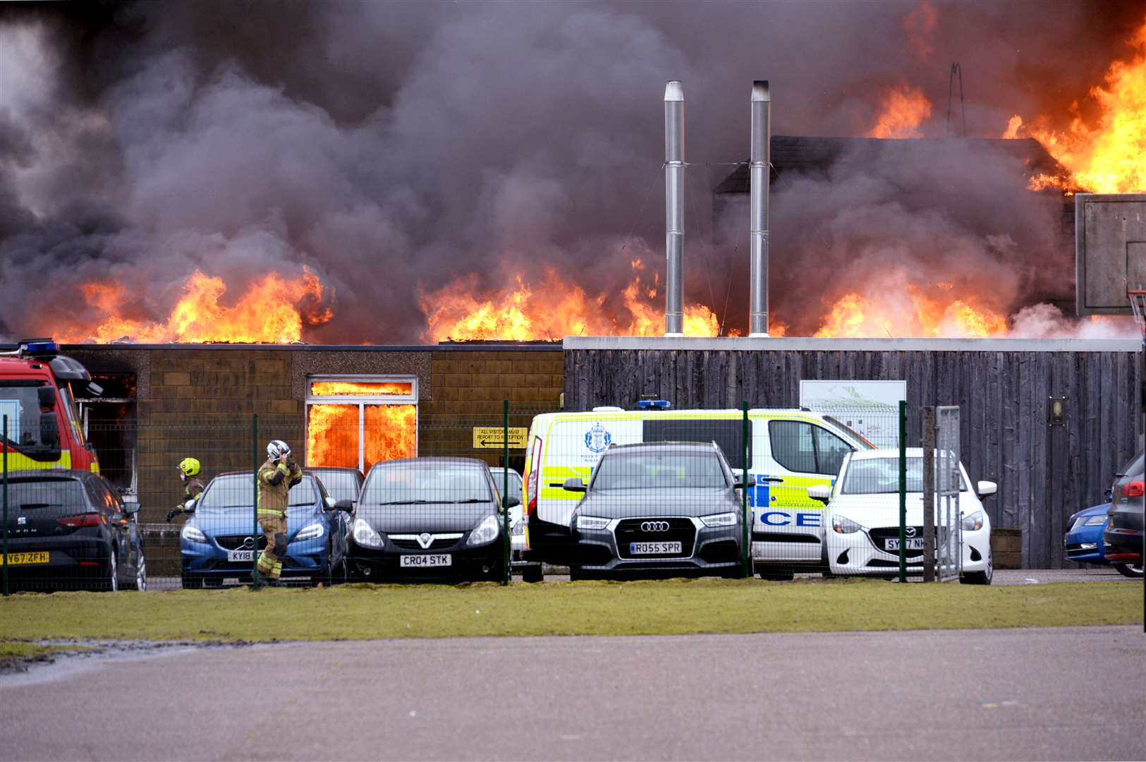 The blaze ripped through Park Primary in Invergordon.