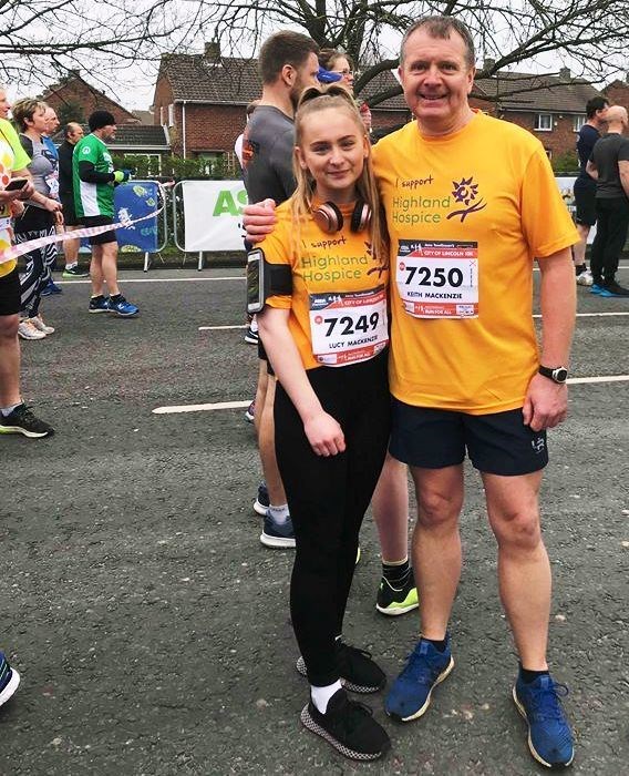 Keith Mackenzie with his daughter Lucy. The pair ran a fundraising 10K for Highland Hospice.