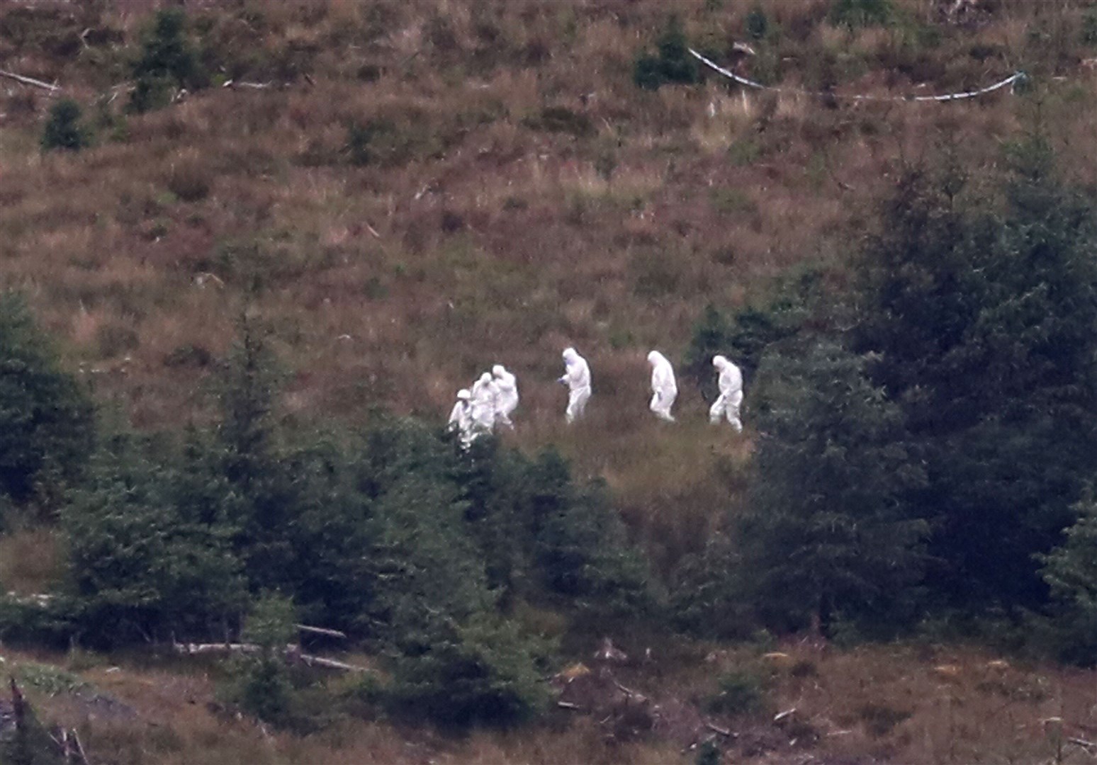 Police forensic officers carried out searches in the Galloway Forest (Andrew Milligan/PA)