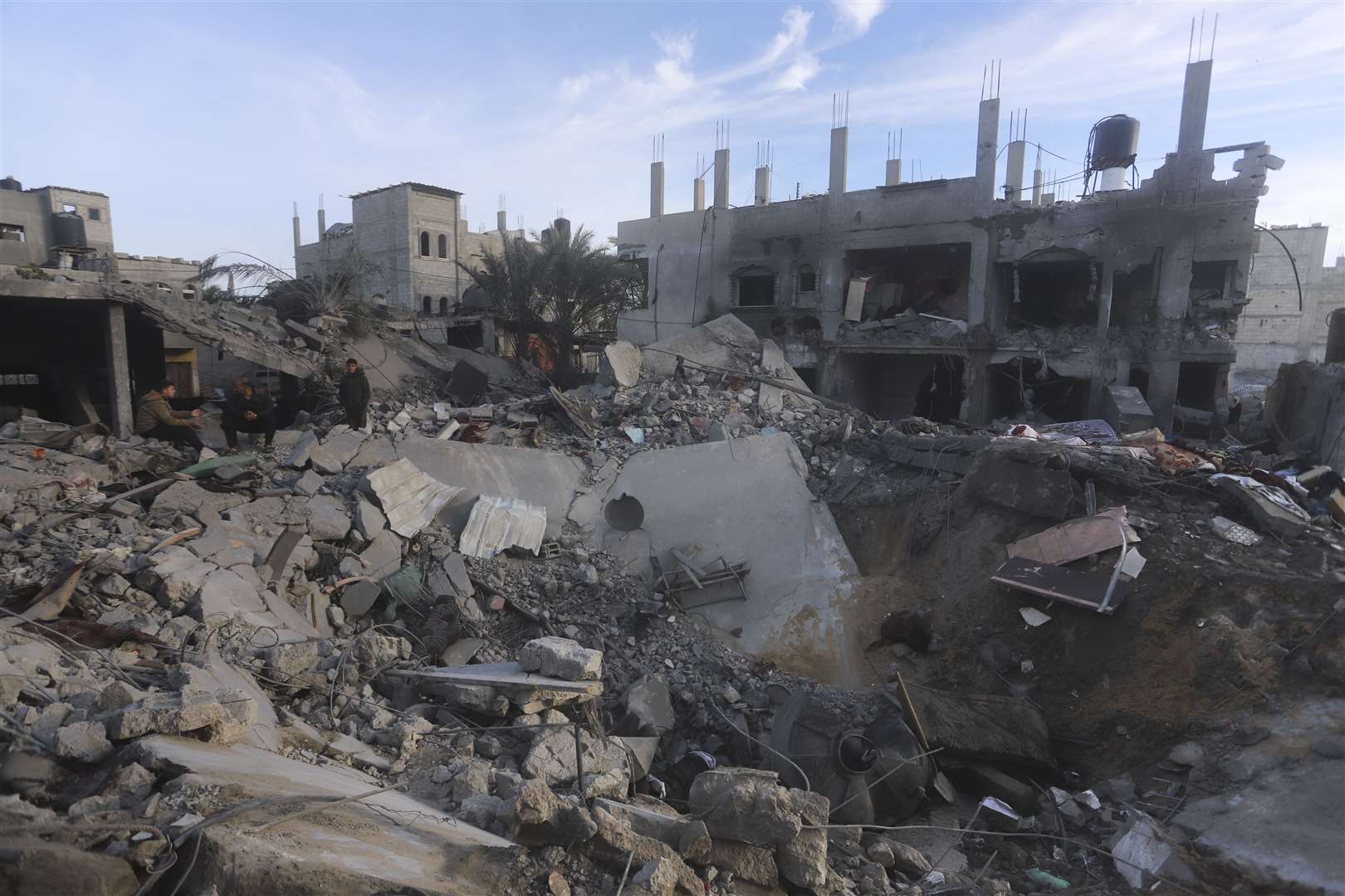 Destroyed buildings in Rafah in southern Gaza (Hatem Ali/AP)