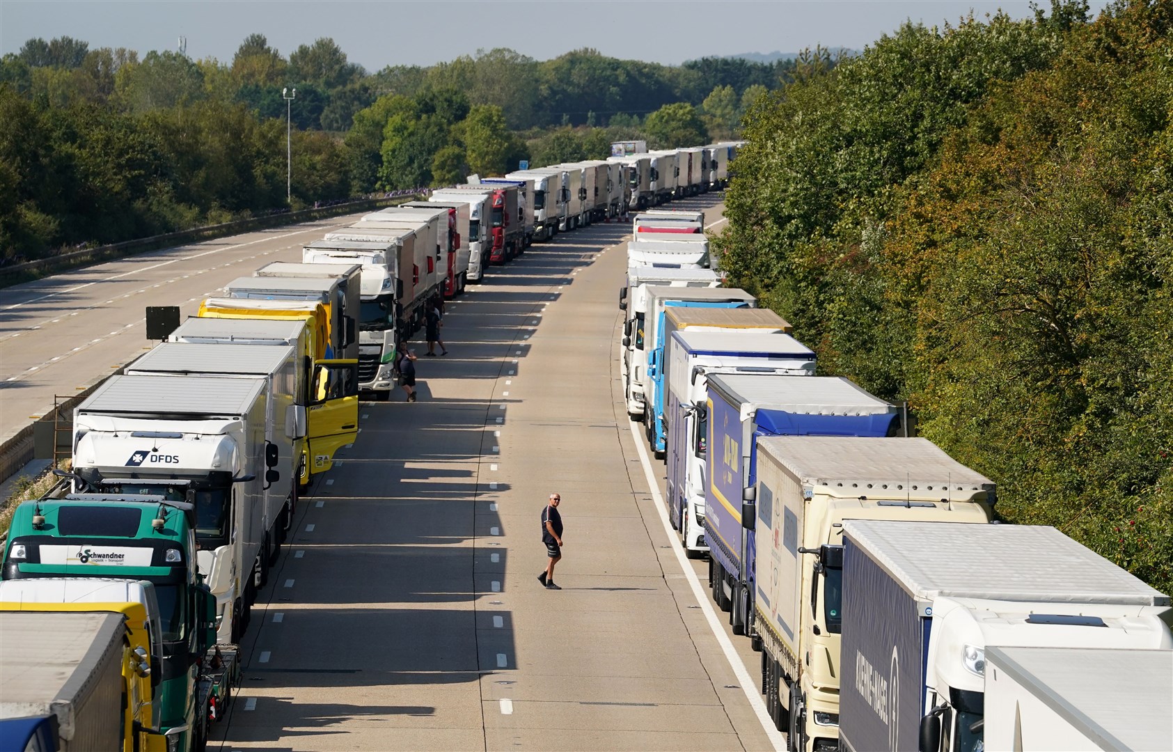 Kent Police said junctions eight and nine of the M20 had reopened after being temporarily shut on Thursday due to the enhanced security checks involved with the search for Khalife (Gareth Fuller/PA)