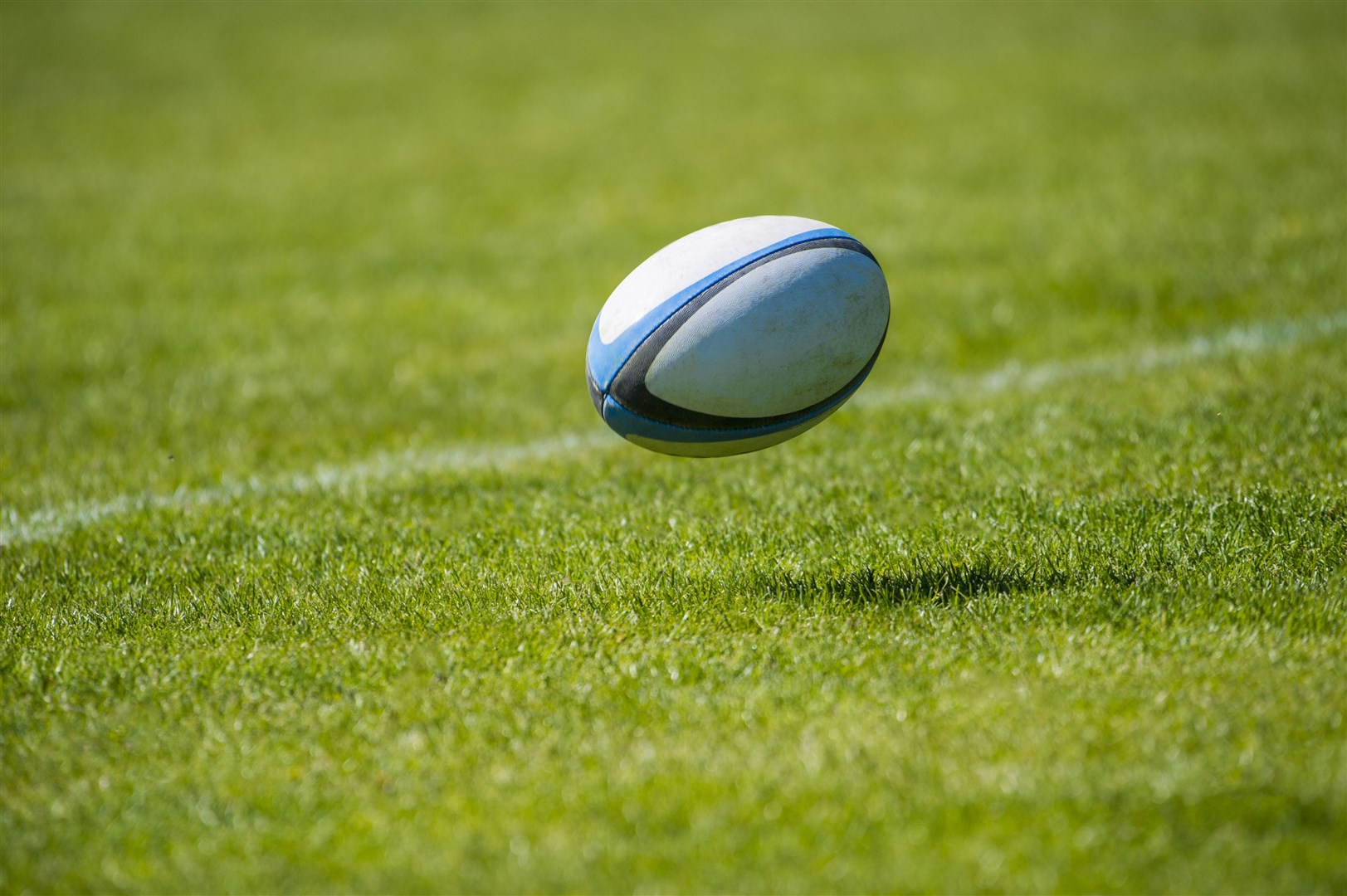rugby ball over the grass