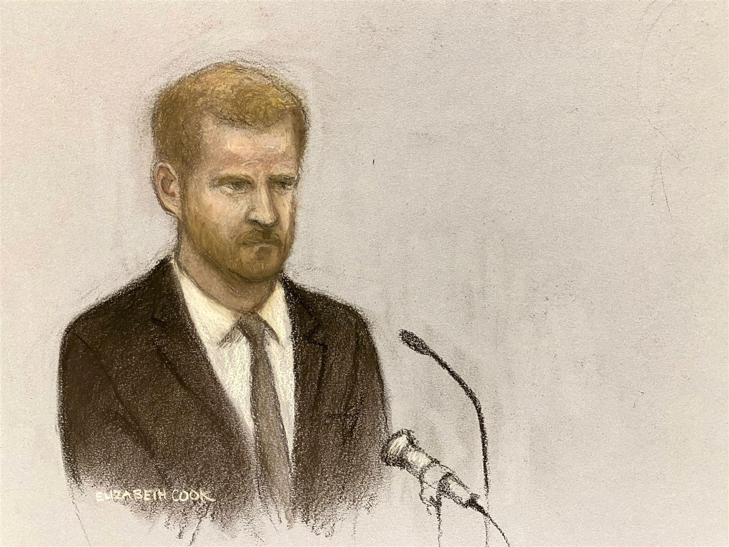 The Duke of Sussex giving evidence at the Rolls Buildings in central London during the phone hacking trial against Mirror Group Newspapers (MGN) (Elizabeth Cook/PA)