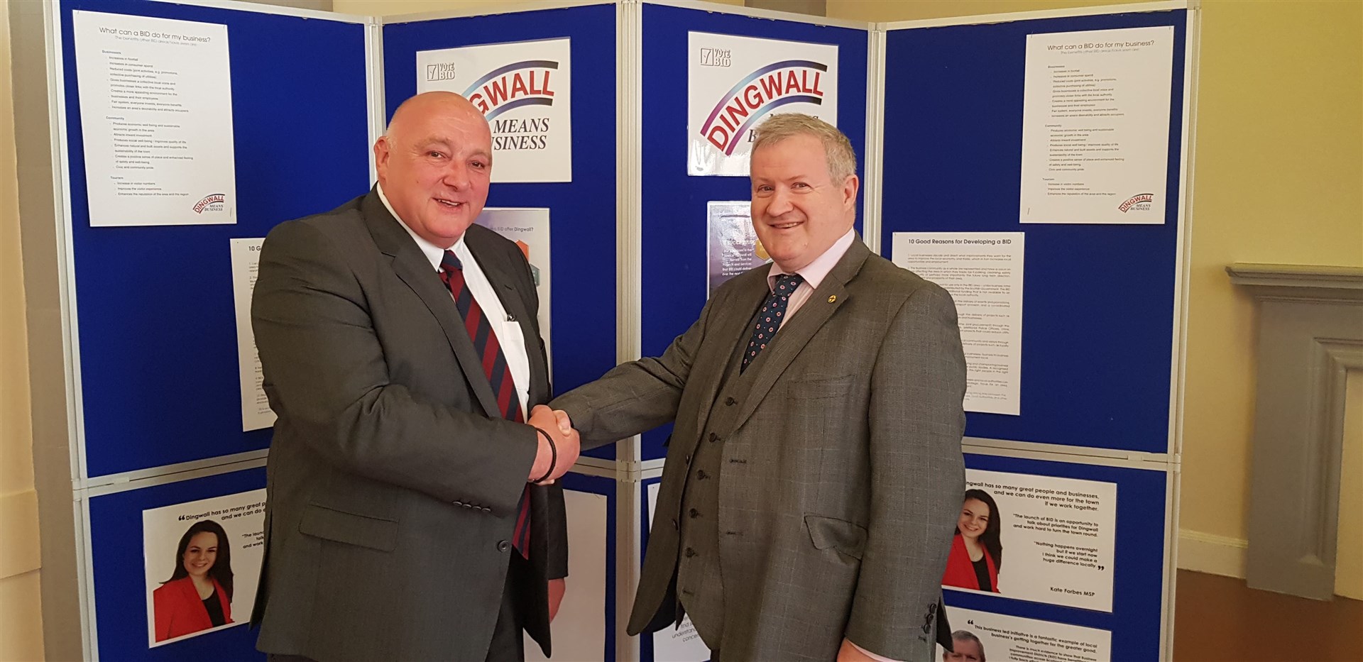 Bid project manager George Murray and MP Ian Blackford. Mr Blackford believes Dingwall can "benefit hugely" if it pulls together behind a business improvement district (BID) drive.