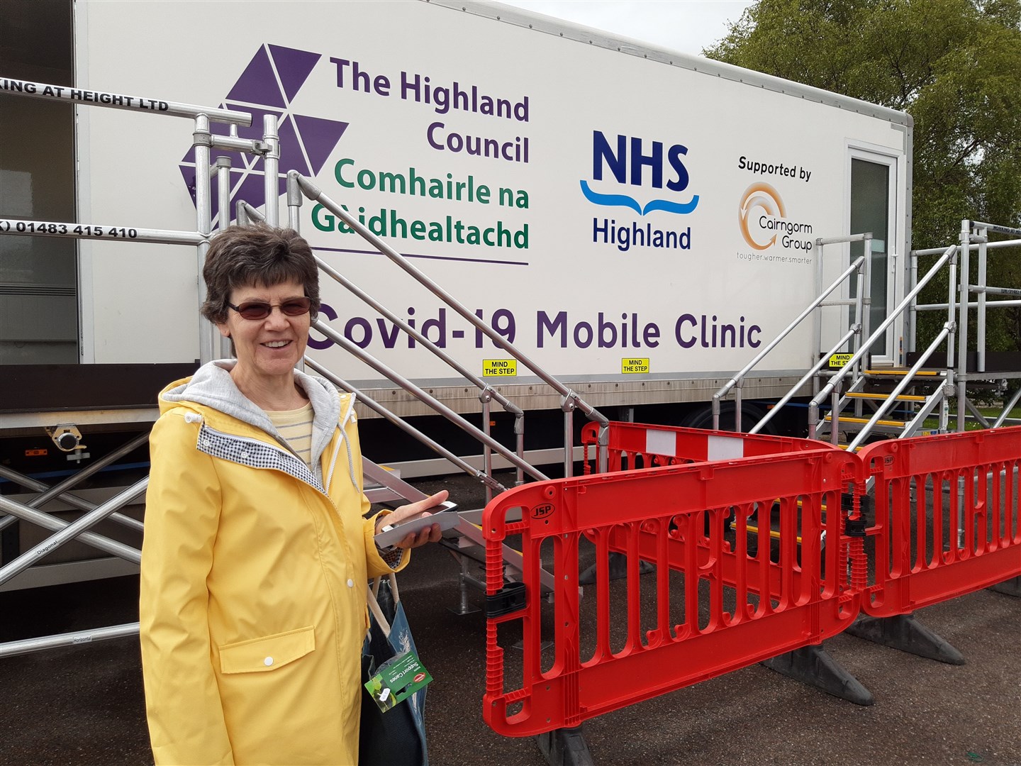 A member of the public checking out the mobile test centre when it was in Dingwall. It's now set for Dornoch and Portree.