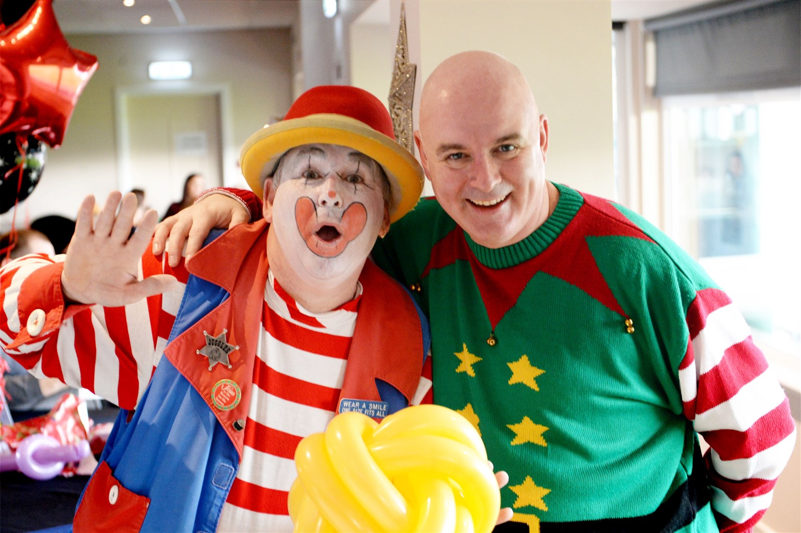 Ross County Brunch with Santa 2019..Bubbles the clown and Liam Cristie..Picture: James MacKenzie..