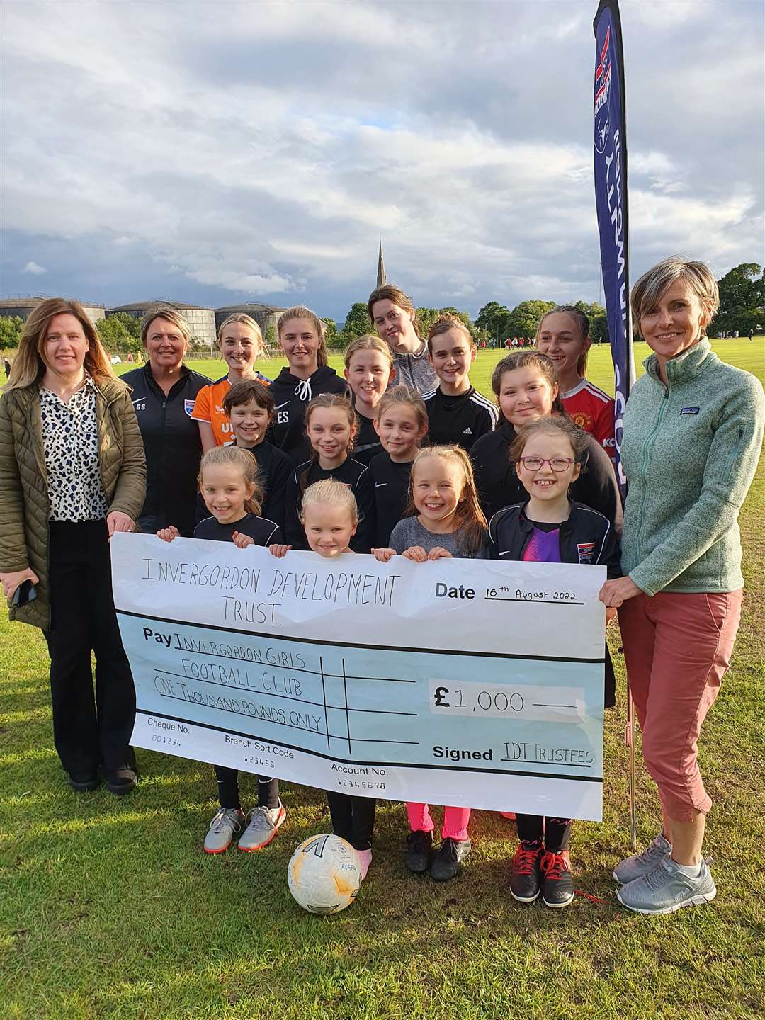 The women's football group also received £1,000.