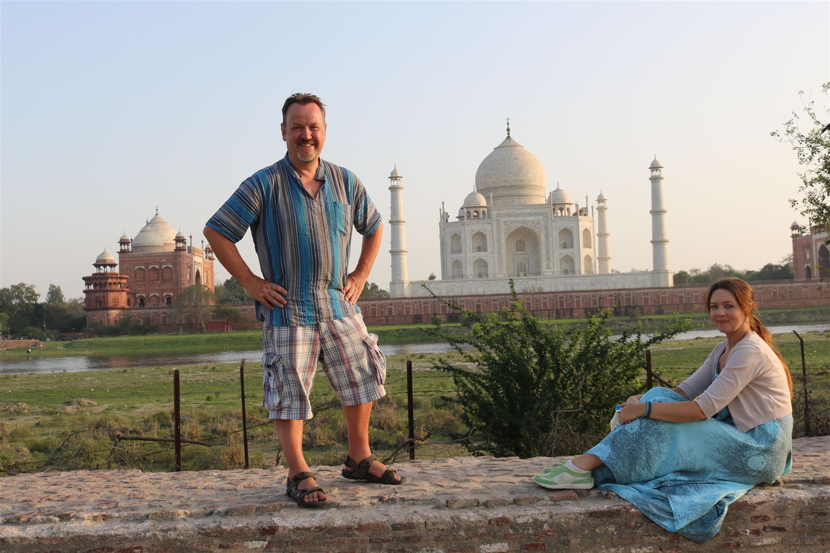 Callumn and Karen Anderson in happier times during their trip to India.