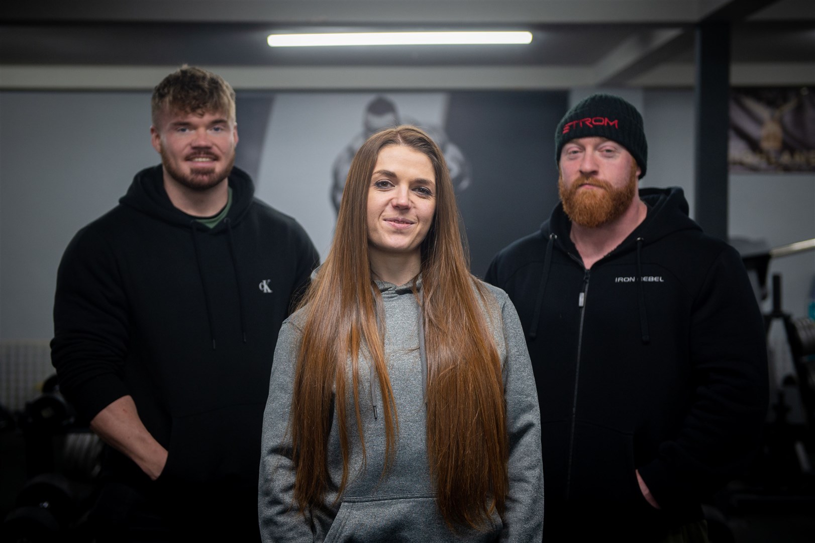 Forge Gym owners Jack Gunn (left) and Dean Sutherland with manager Louise Cooper. Picture: Callum Mackay.