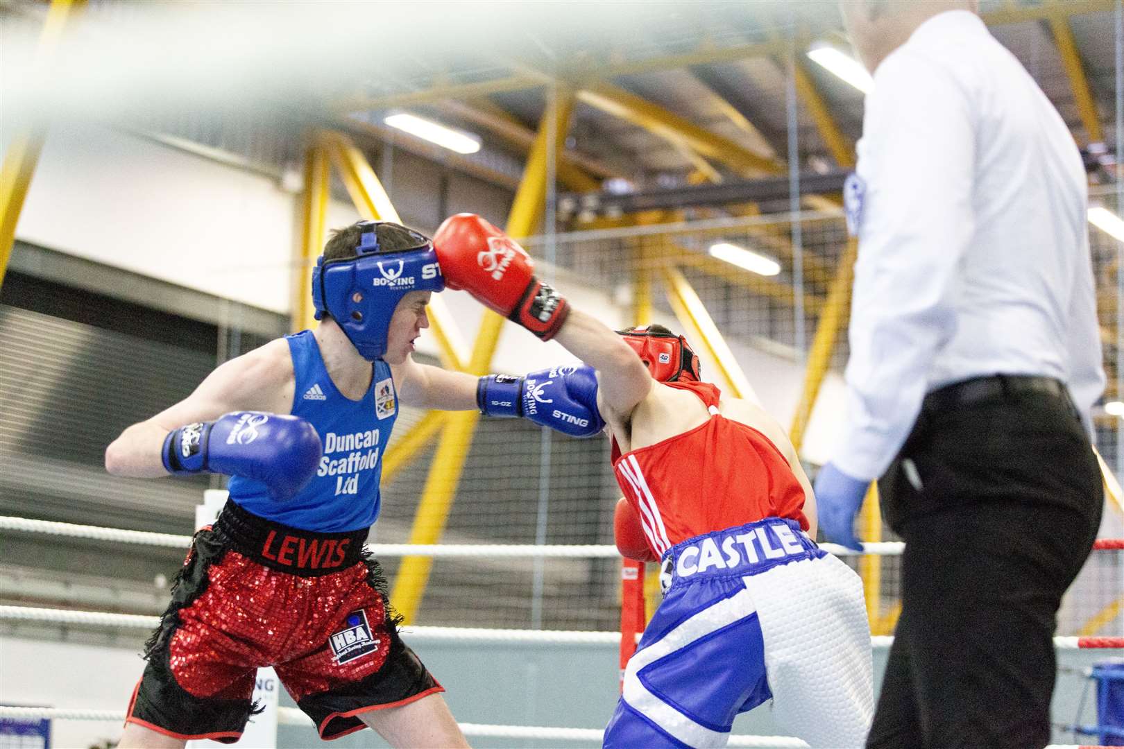 Lewis Urquhart in action against Granite City's Dean Castle on his way to winning the Scottish Intermediate Title in 2019.