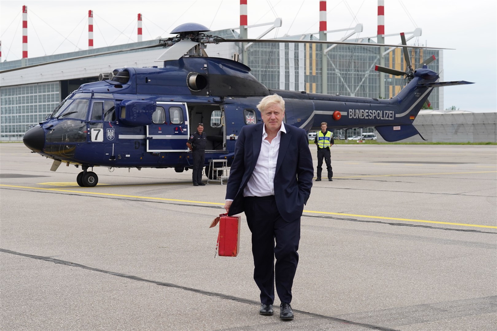 Boris Johnson leaving the G7 summit in Germany (Stefan Rousseau/PA)