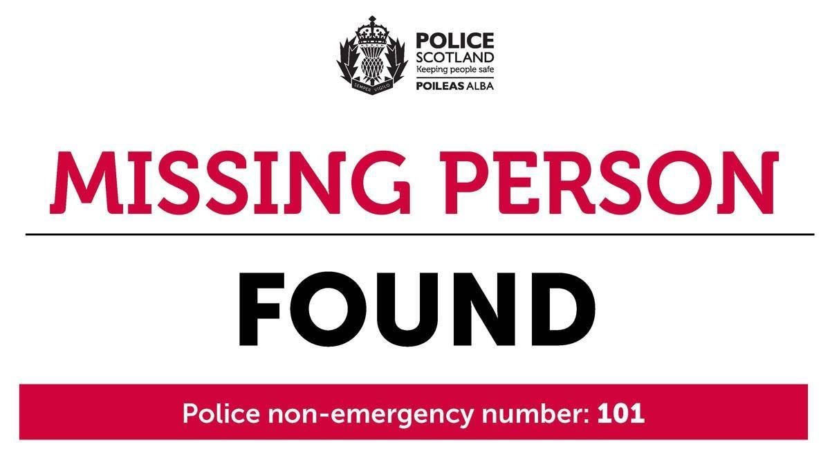 Missing person found.