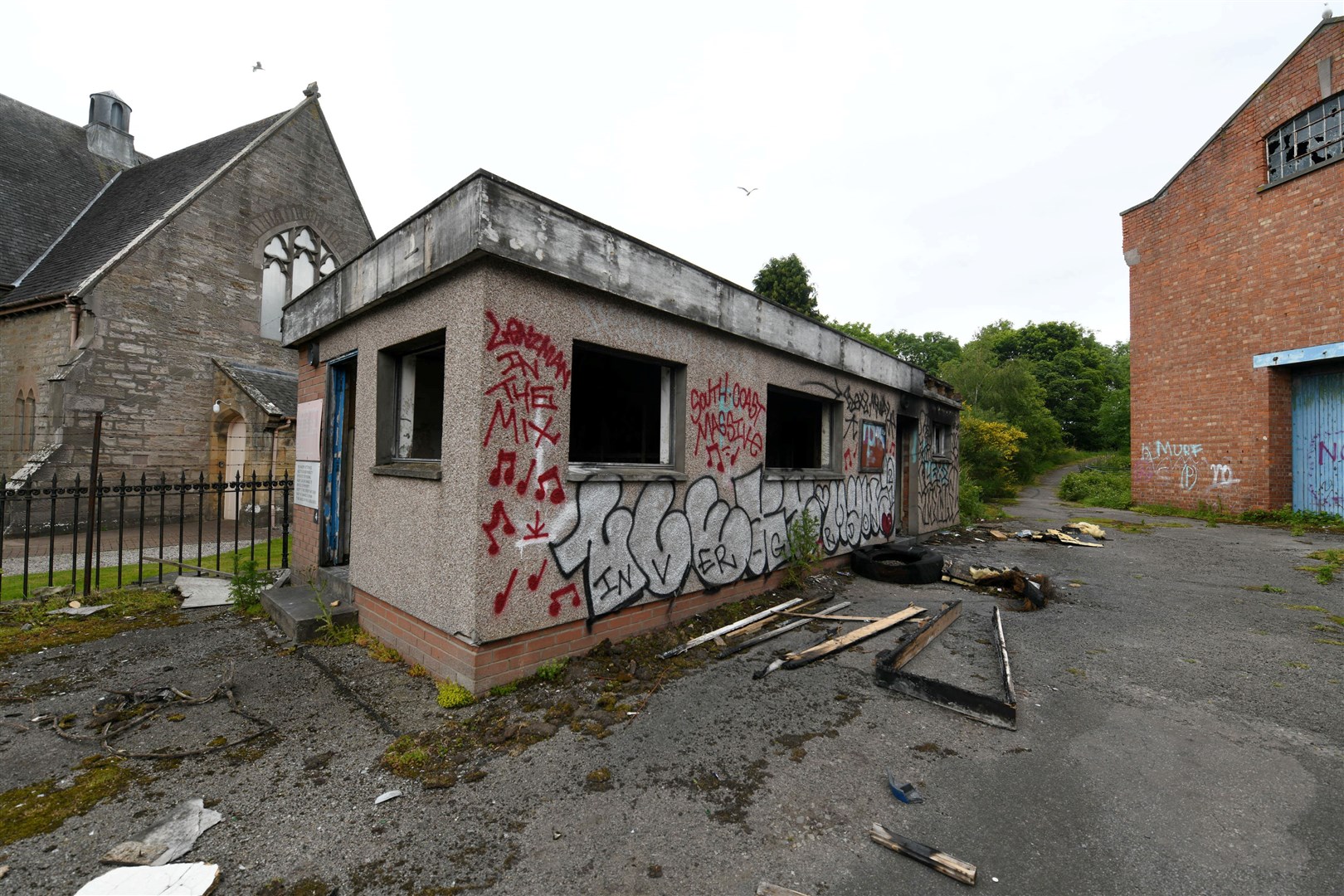 Fire damaged building, Academy Road, Invergordon.