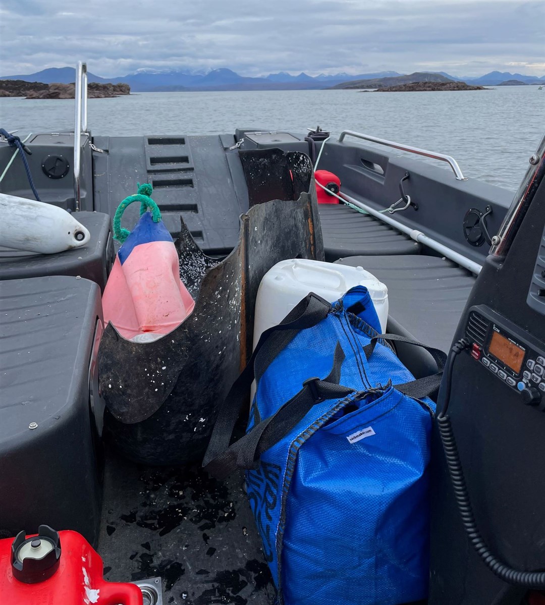 The 17kg of marine litter uplifted from the Eilean Fada Mor.