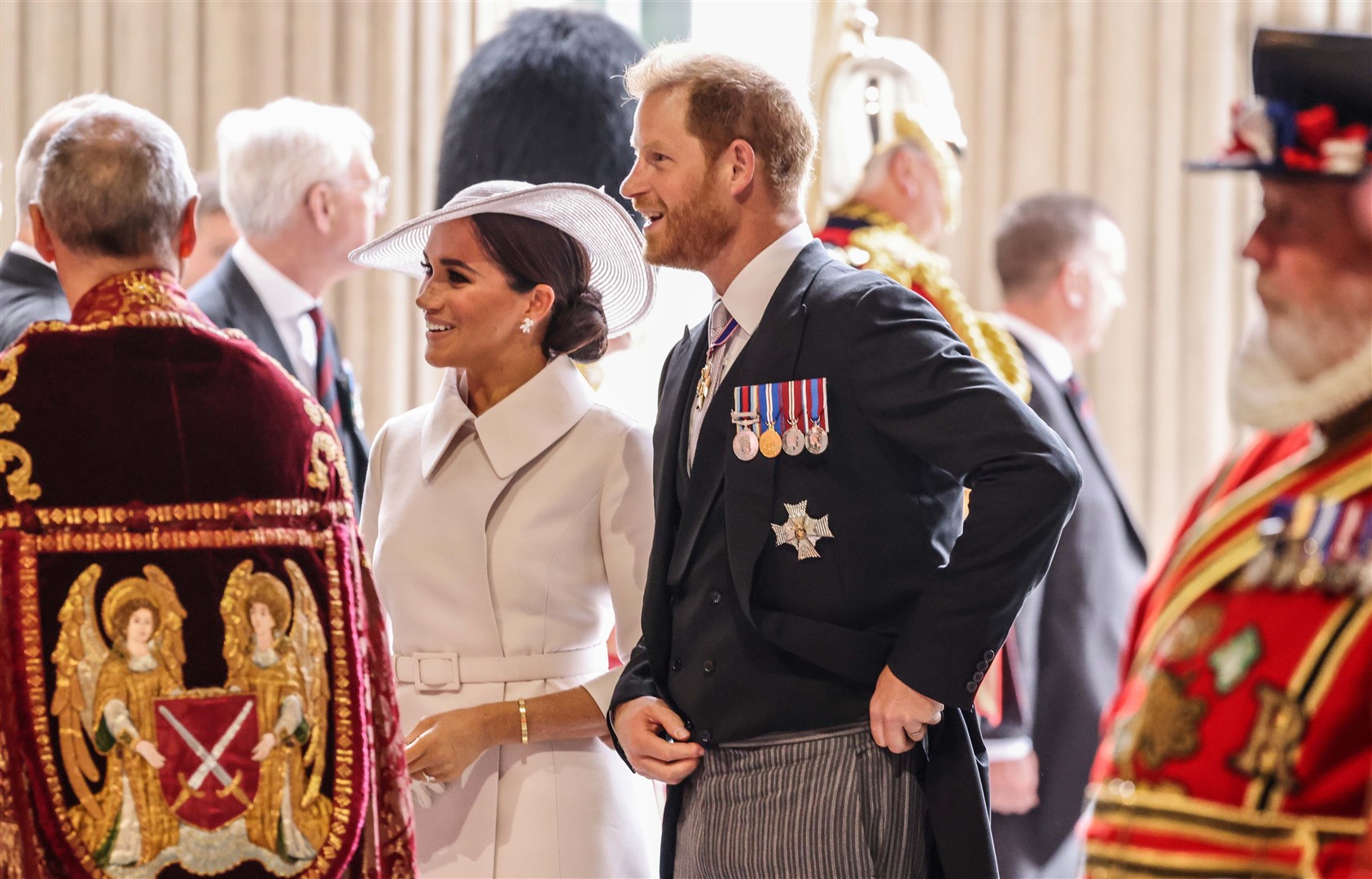 The Duke and Duchess of Sussex travelled from America for the service (Richard Pohle/The Times/PA)
