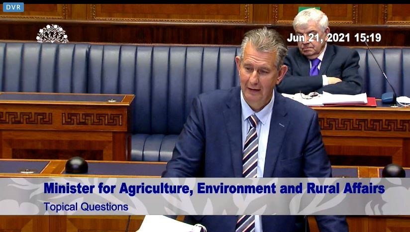 Stormont Agriculture Minister Edwin Poots answers questions in the Assembly (NI Assembly/PA)