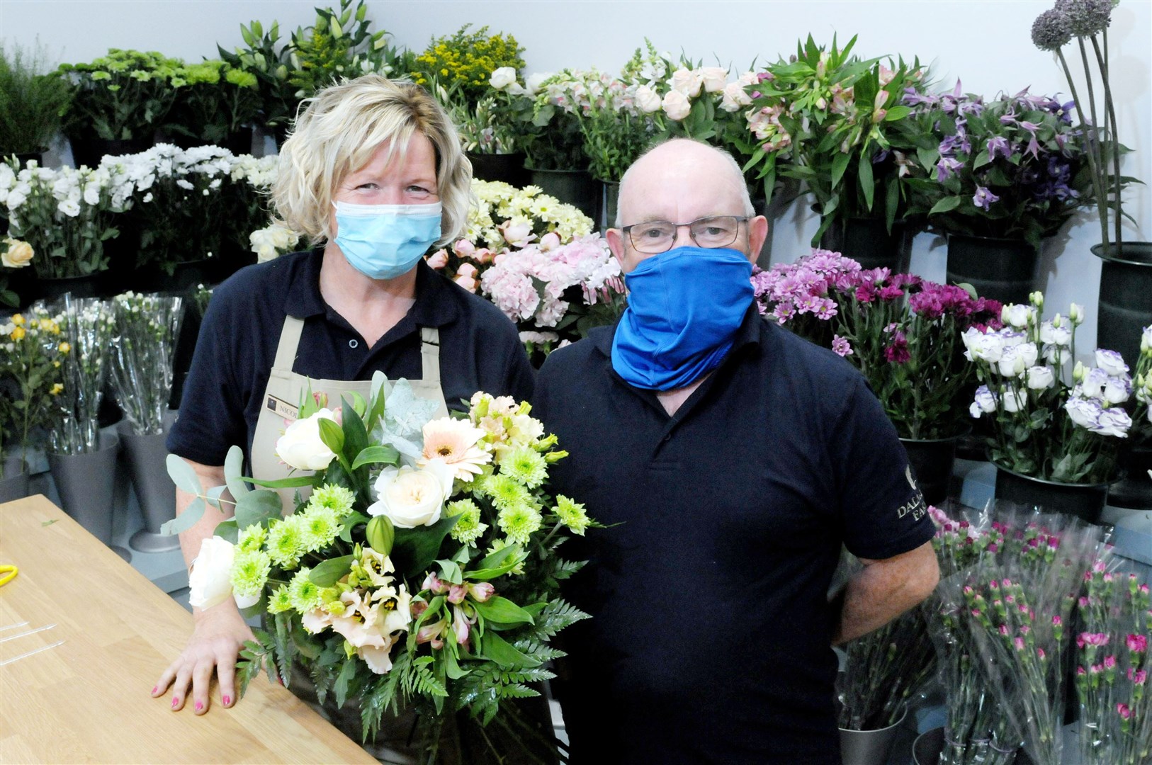 Nicola Pew, florist and Brian Jay, delivery driver.Picture: James Mackenzie.