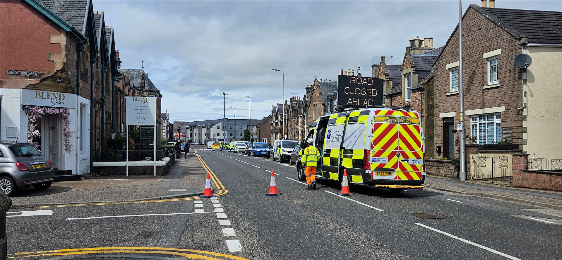 Bear Scotland, which maintains the A82, of which Kenneth Street is a part, had a vehicle on site warning motorists of the road closure.