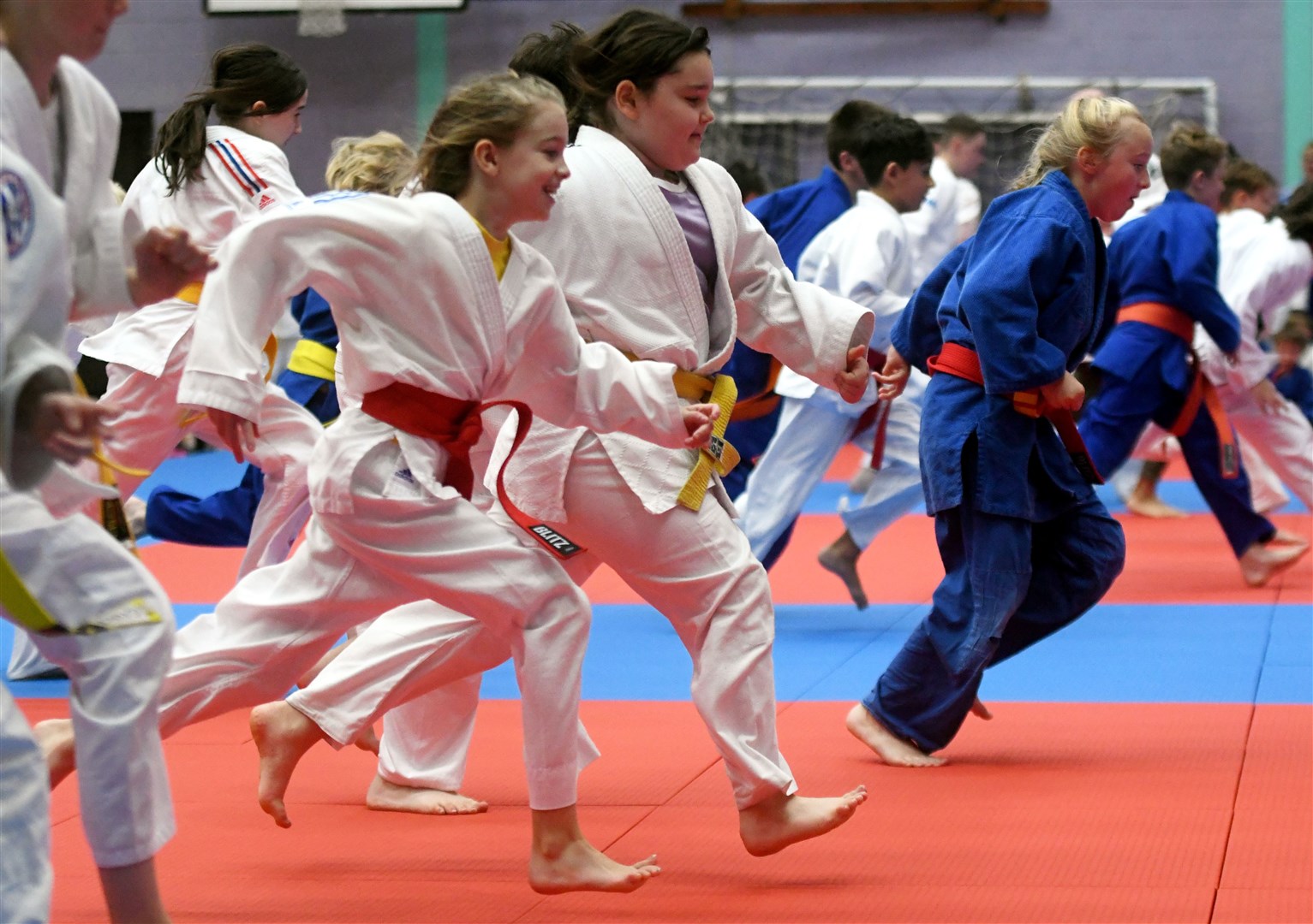 Lots of fun at the judo training session to which supporting businesses were invited. Picture: James Mackenzie.