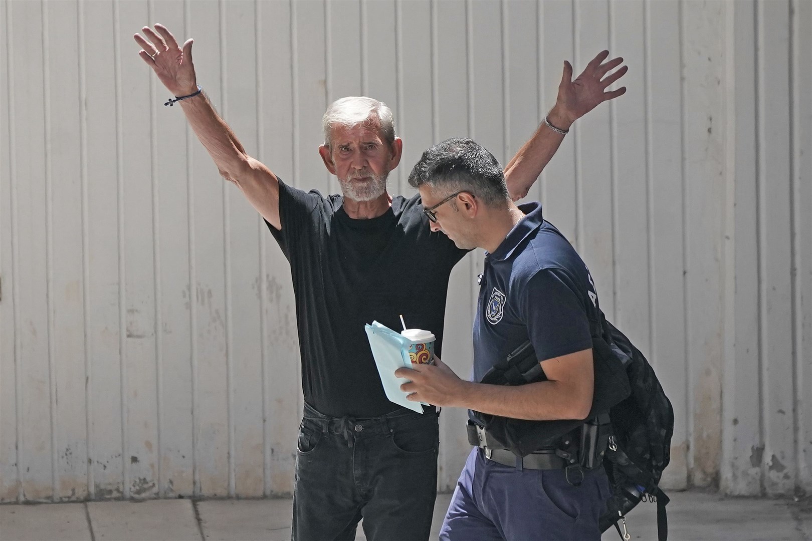 David Hunter outside Paphos District Court in July (Victoria Jones/PA)