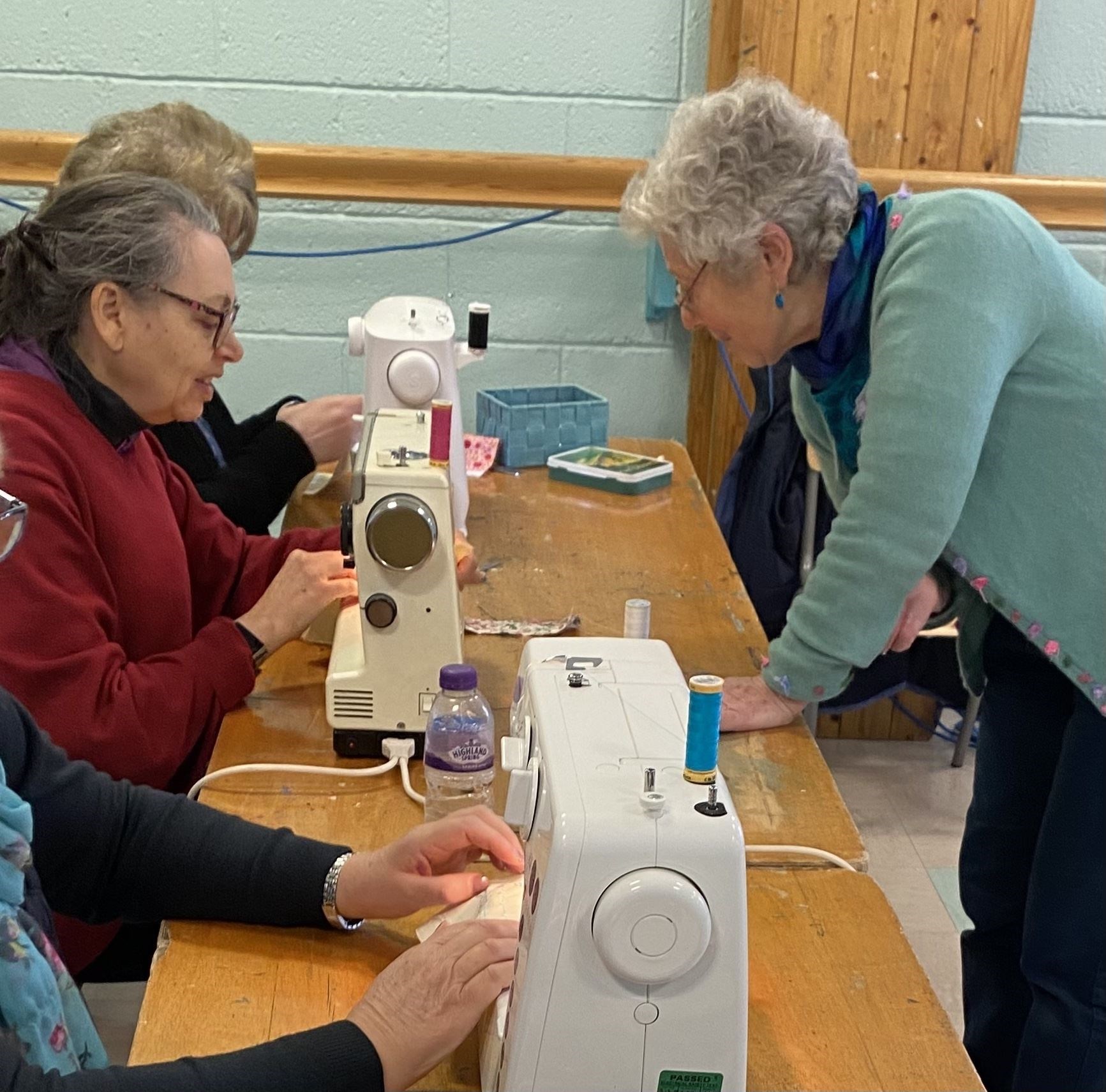 Creativity in Care sewing session with Chris Lea and Cath Gillies.