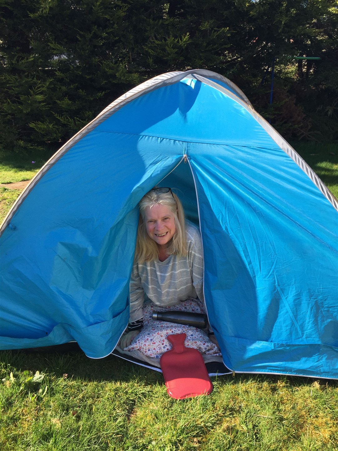 Rona Matheson has been camping in her back garden to raise money for the Haven Appeal.