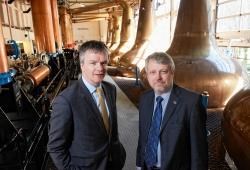 Michael Moore, MP, Secretary of State for Scotland with Brian Higgs at the Muir distillery. Picture: Ewen Weatherspoon.