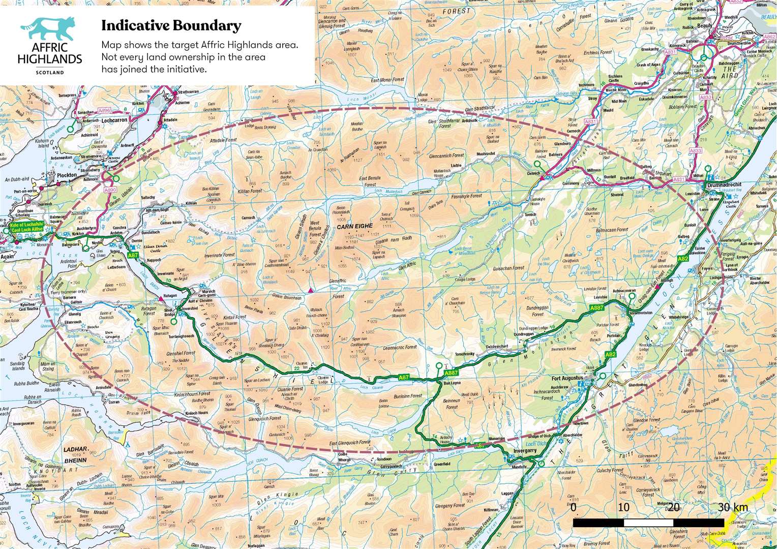 Affric Highlands boundary map.