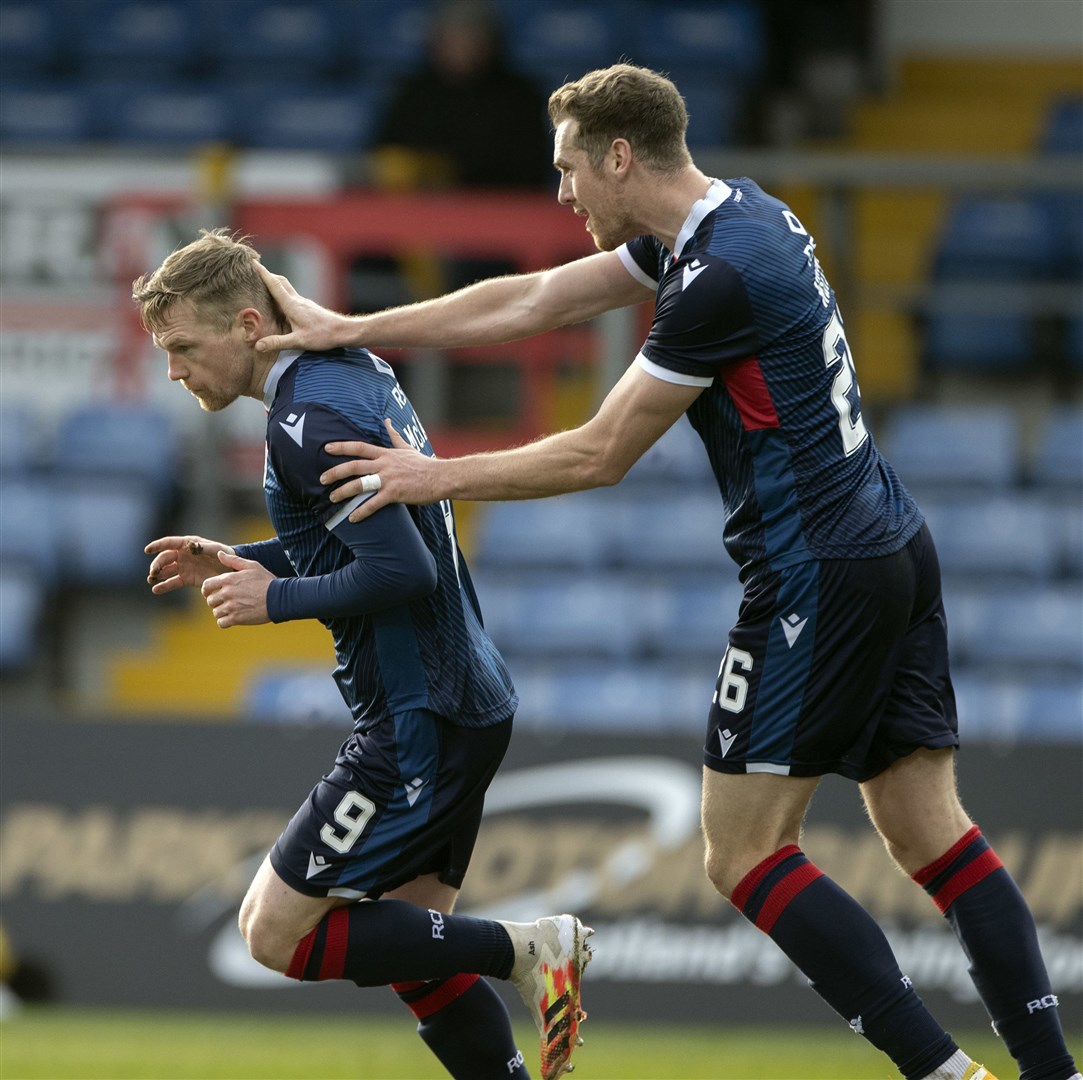 Picture - Ken Macpherson, Inverness. Ross County v Kilmarnock. 06.03.21. Ross County's Billy McKay celes.