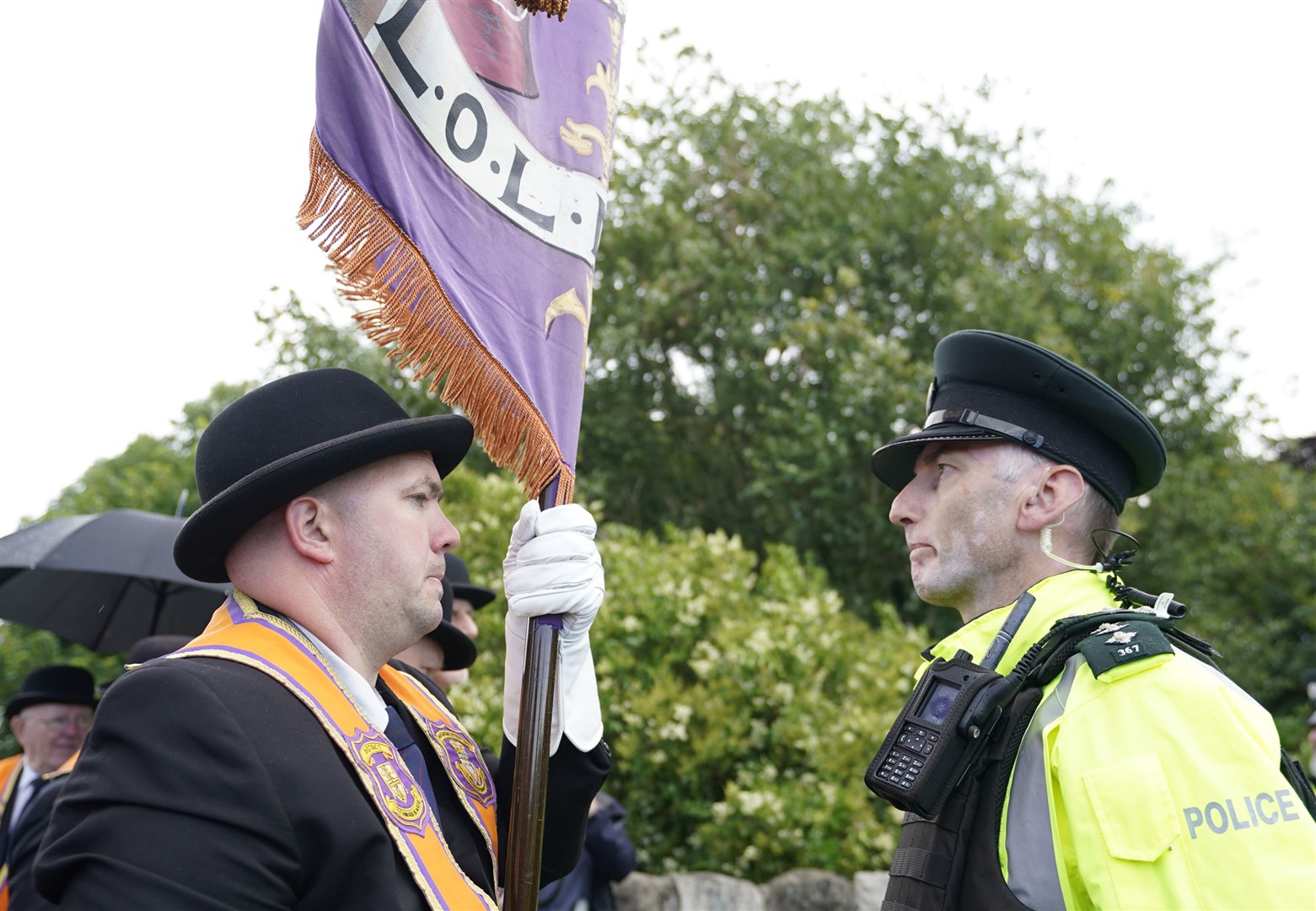 The Orange Order held a protest at the 25th anniversary Drumcree parade in Portadown, Co Armagh (Niall Carson/PA)