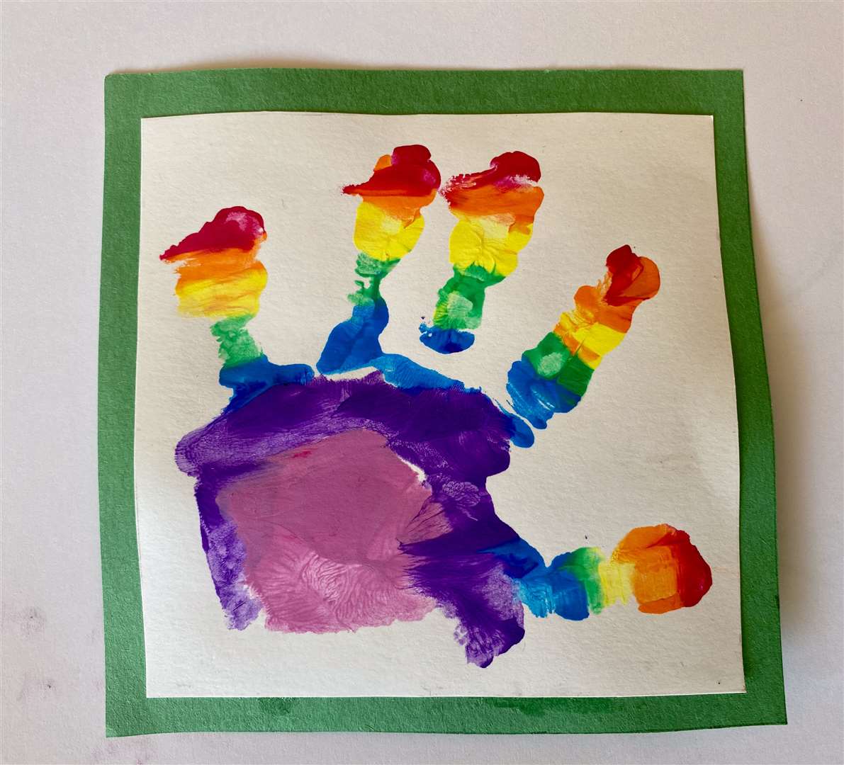 A painted handprint by Prince Louis (Duchess of Cambridge/PA)