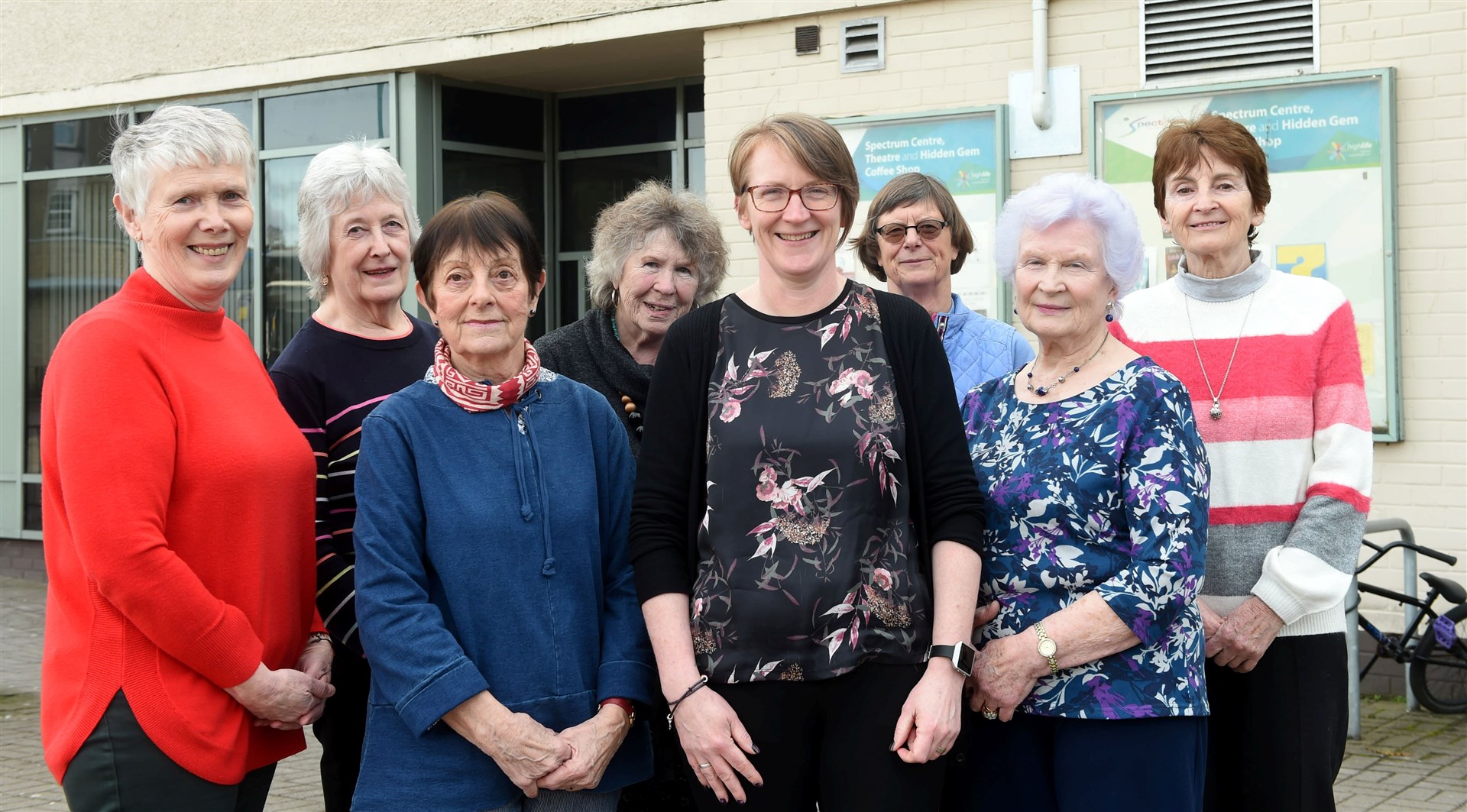 Donna Smith, of Mikeysline, collects a cheque from Silver Belles Kathleen Budge, Sine Mackinnon, Jean Campbell, Barbara Mchardy, Donna Smith, Margot Tuley, Margaret Laing and Moira Henderson.