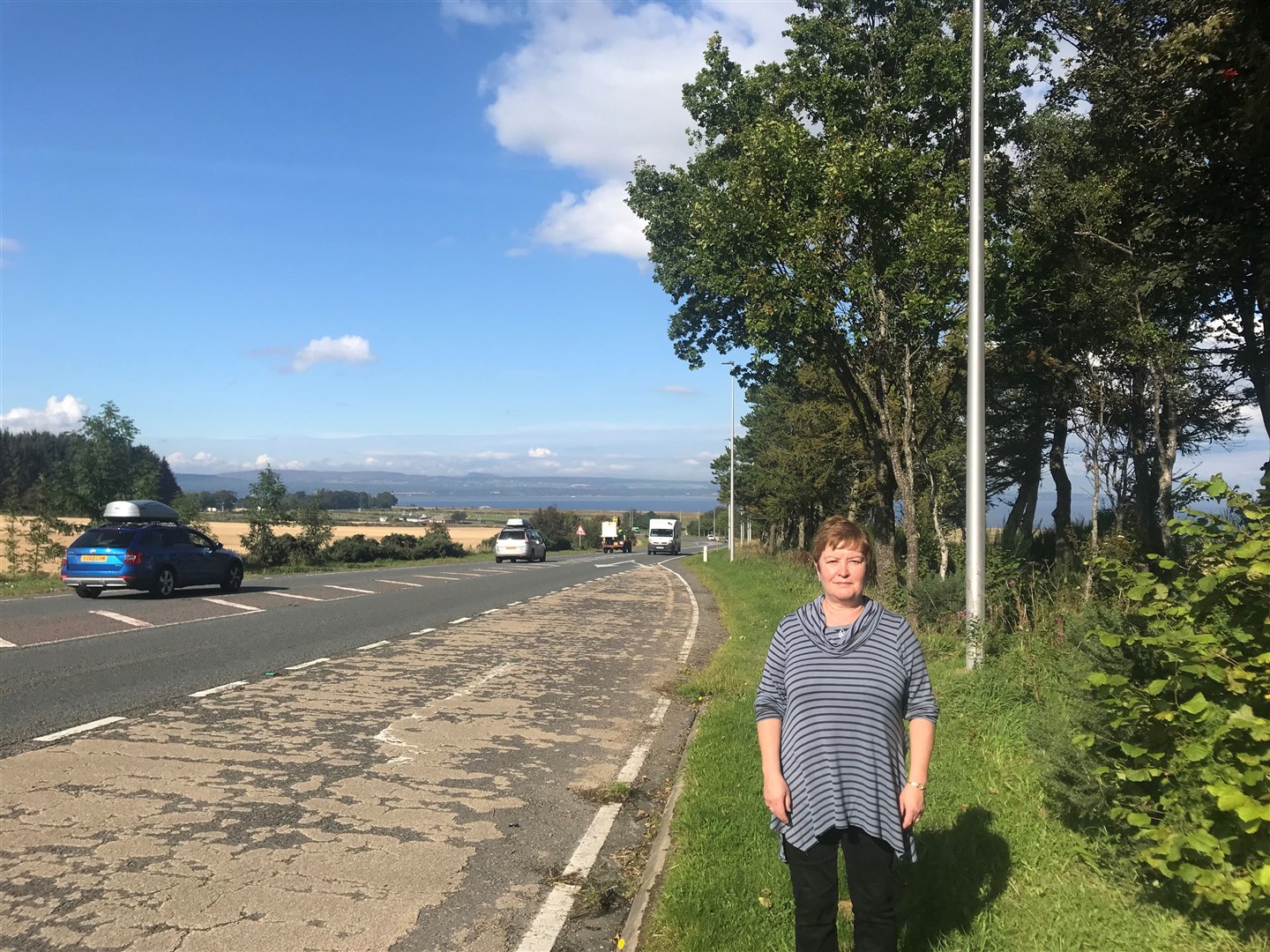 Rhoda Grant at one of the junctions on the Tain bypass.