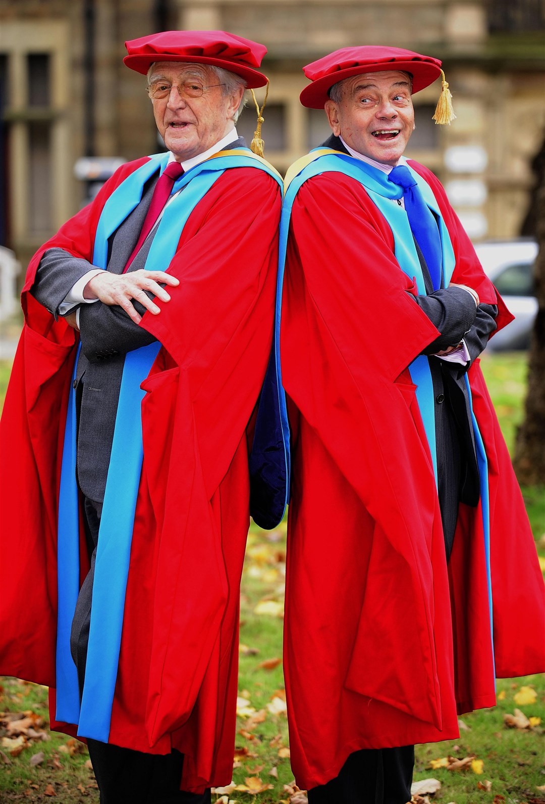 Sir Michael Parkinson (left) and Dickie Bird (John Giles/PA)