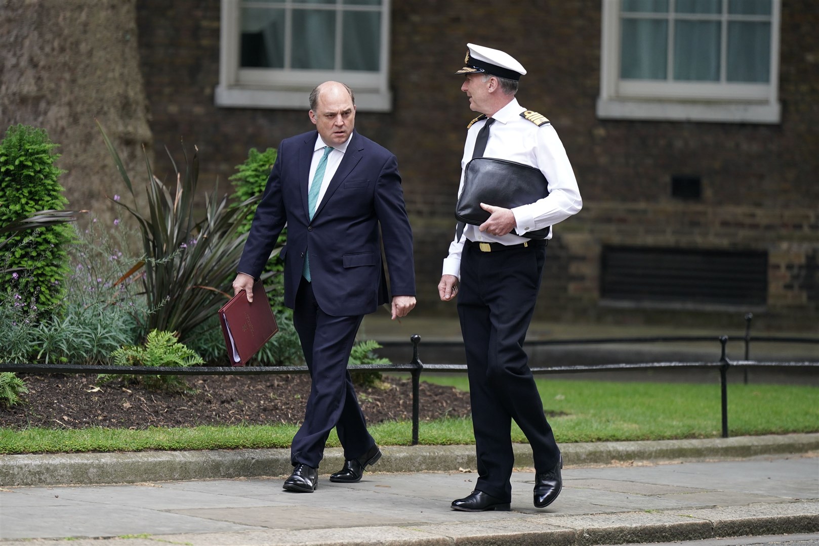 Chief of the Defence Staff, Admiral Sir Tony Radakin, right, and Defence Secretary Ben Wallace (Aaron Chown/PA)