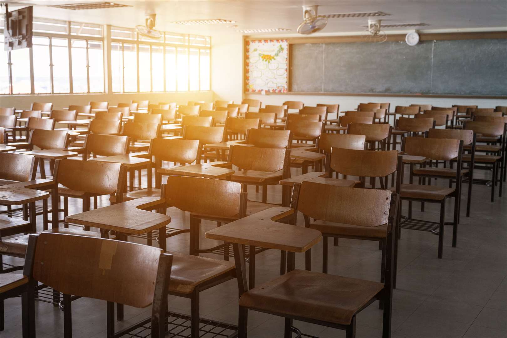 Empty classroom.