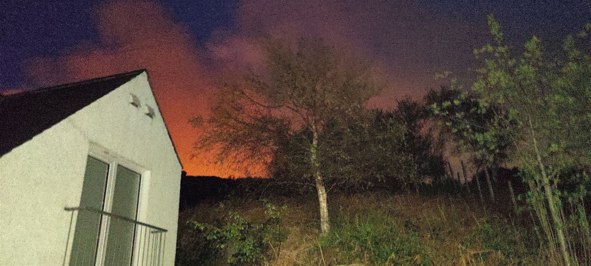 Flames light the night sky near Kyle. Picture: Andy MacDonald
