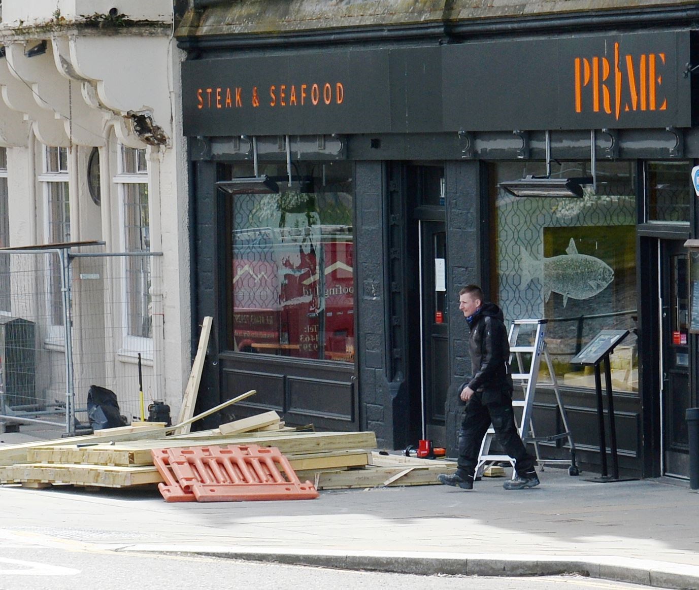 The outdoor seating area has now been dismantled.