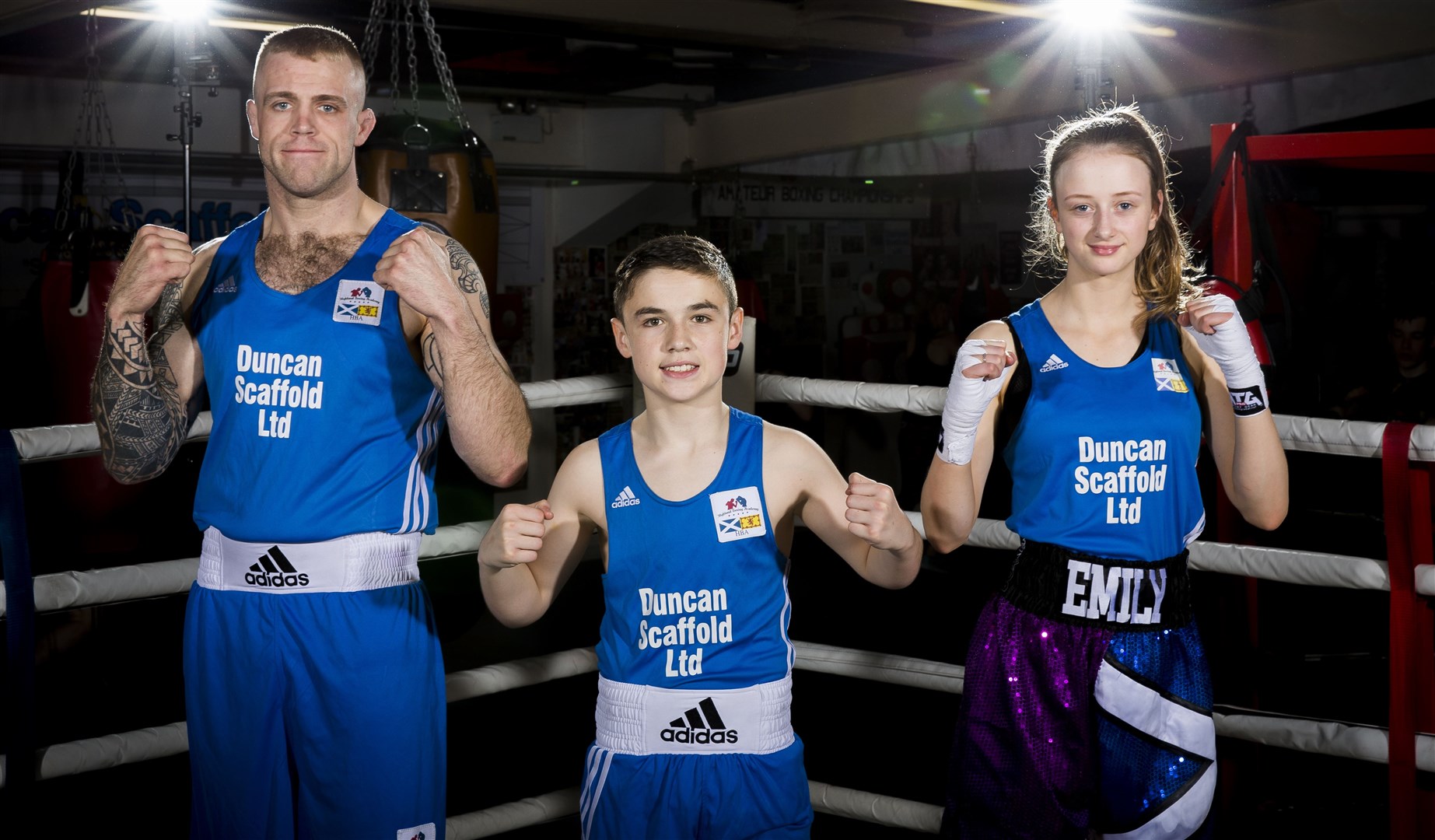 Jamie Macdonald, Ewan Gliniecki and Emily MacDonald will be boxing at the Hull International box Cup for Highland Boxing Academy this weekend. Picture: David Rothnie