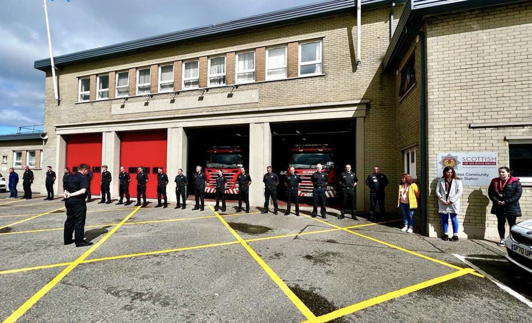 Firefighters in Inverness pay tribute to fallen colleagues.