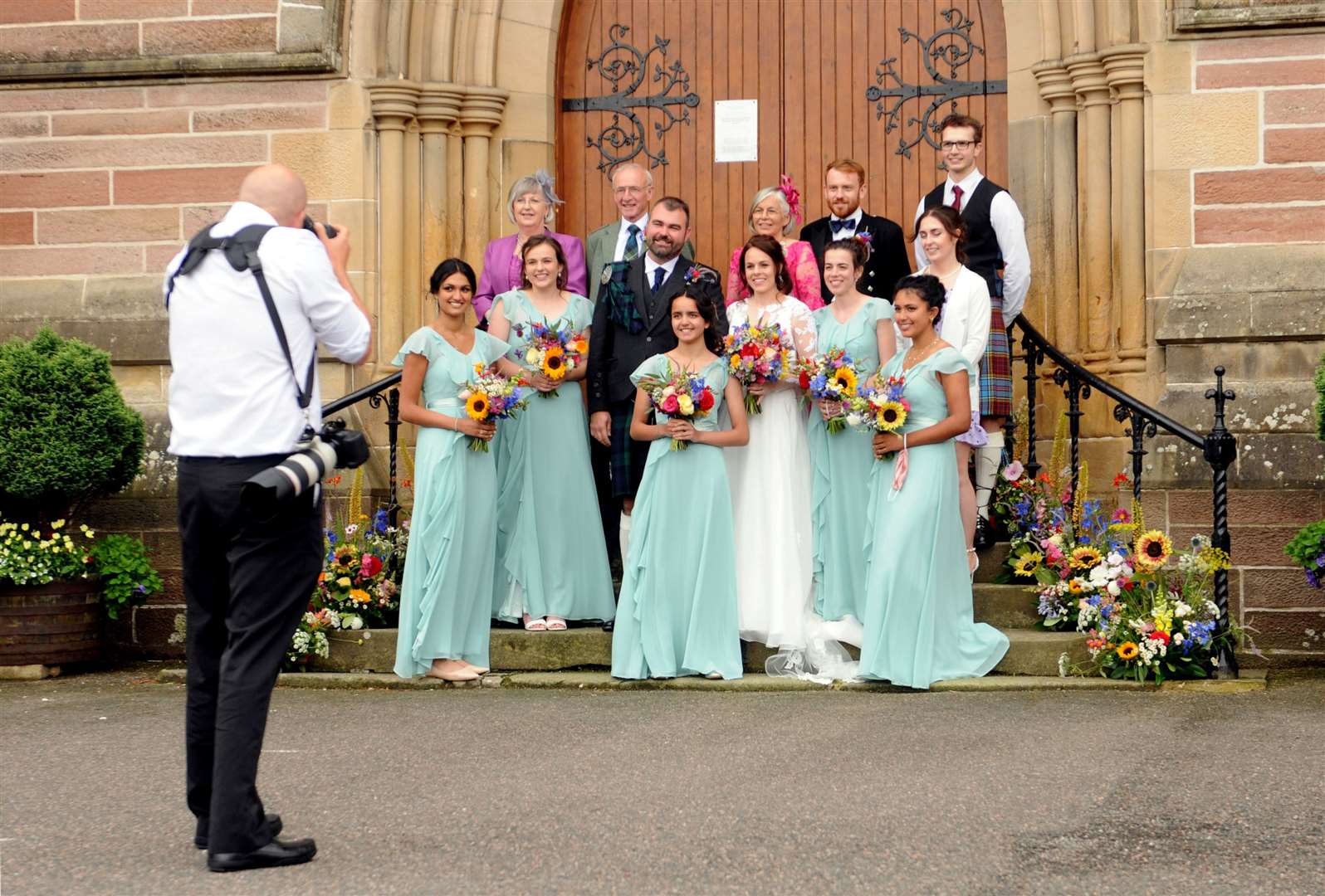 The wedding party. Picture: James Mackenzie