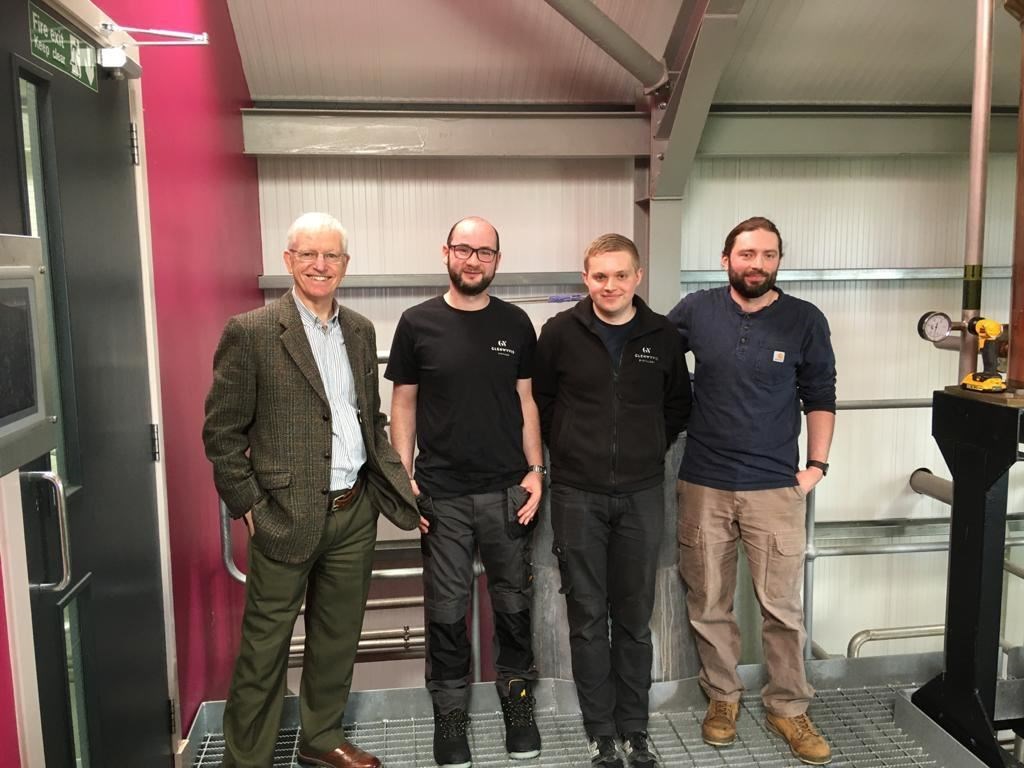David Graham, Craig MacRitchie, Josh Fraser and Matthew Farmer on Glen Wyvis Distillery.