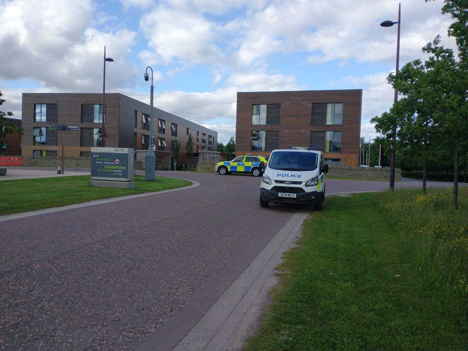 Police were at the student accommodation on Friday afternoon.