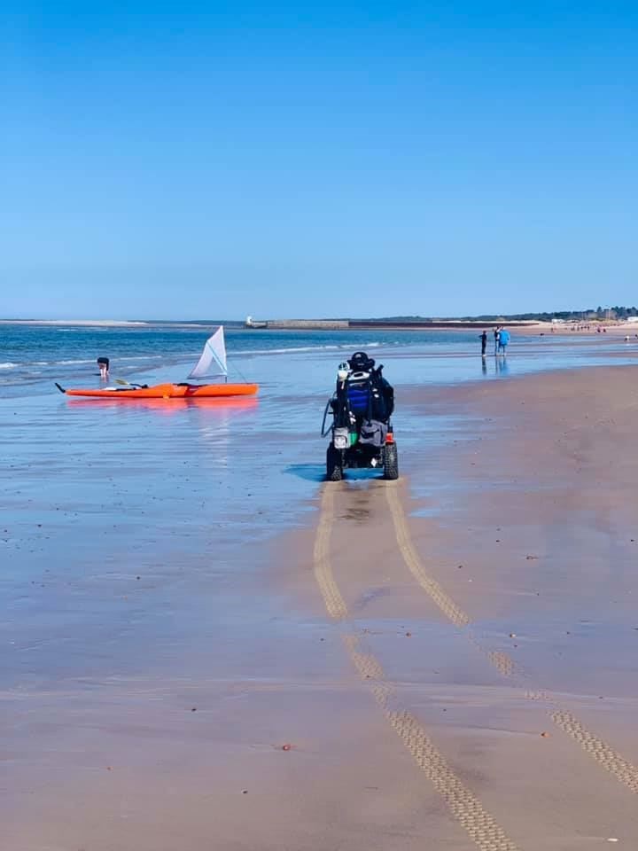 Dylan thoroughly enjoyed his time on the beach after being able to get access thanks to his new all-terrain wheelchair.