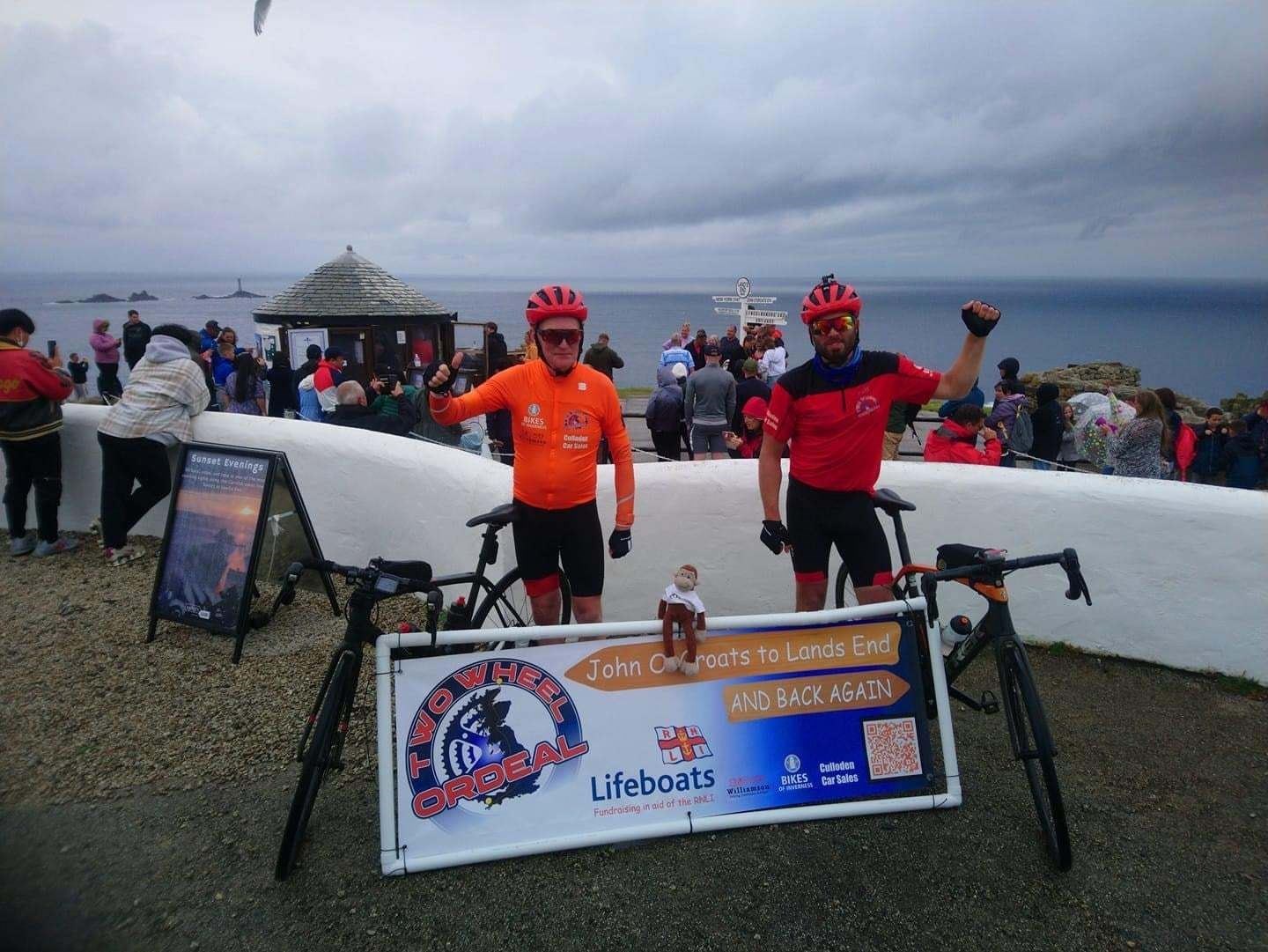 Greg and Norman made Land's End in less than six days, facing some challenging weather conditions along the way.